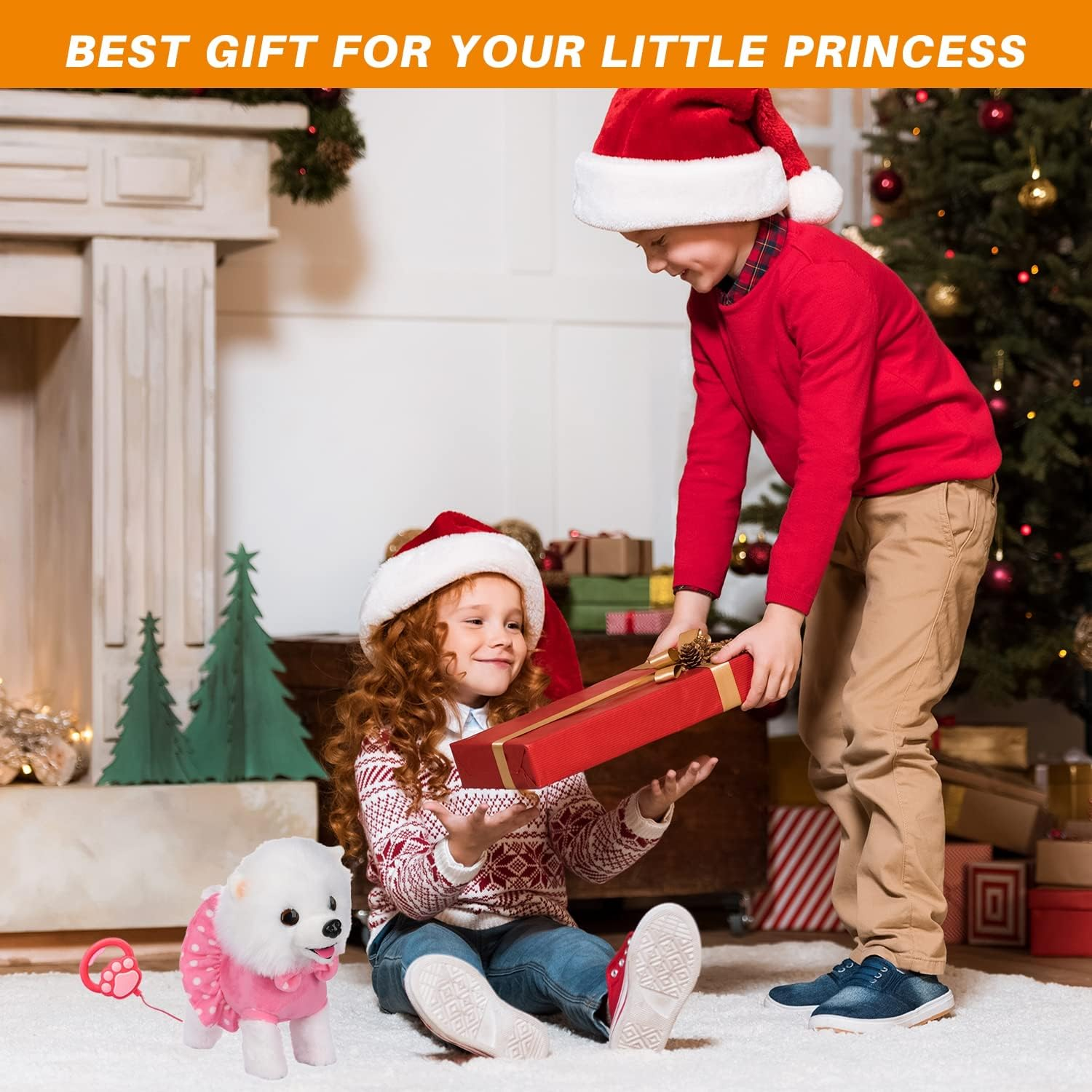 Electronic Plush Dog Toy with Remote Control Pomeranian (White) image number 4