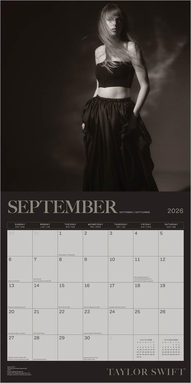Taylor Swift Official 2026 12 X 24 Inch (Hanging) Monthly Square Wall Calendar Plastic-Free image number 5