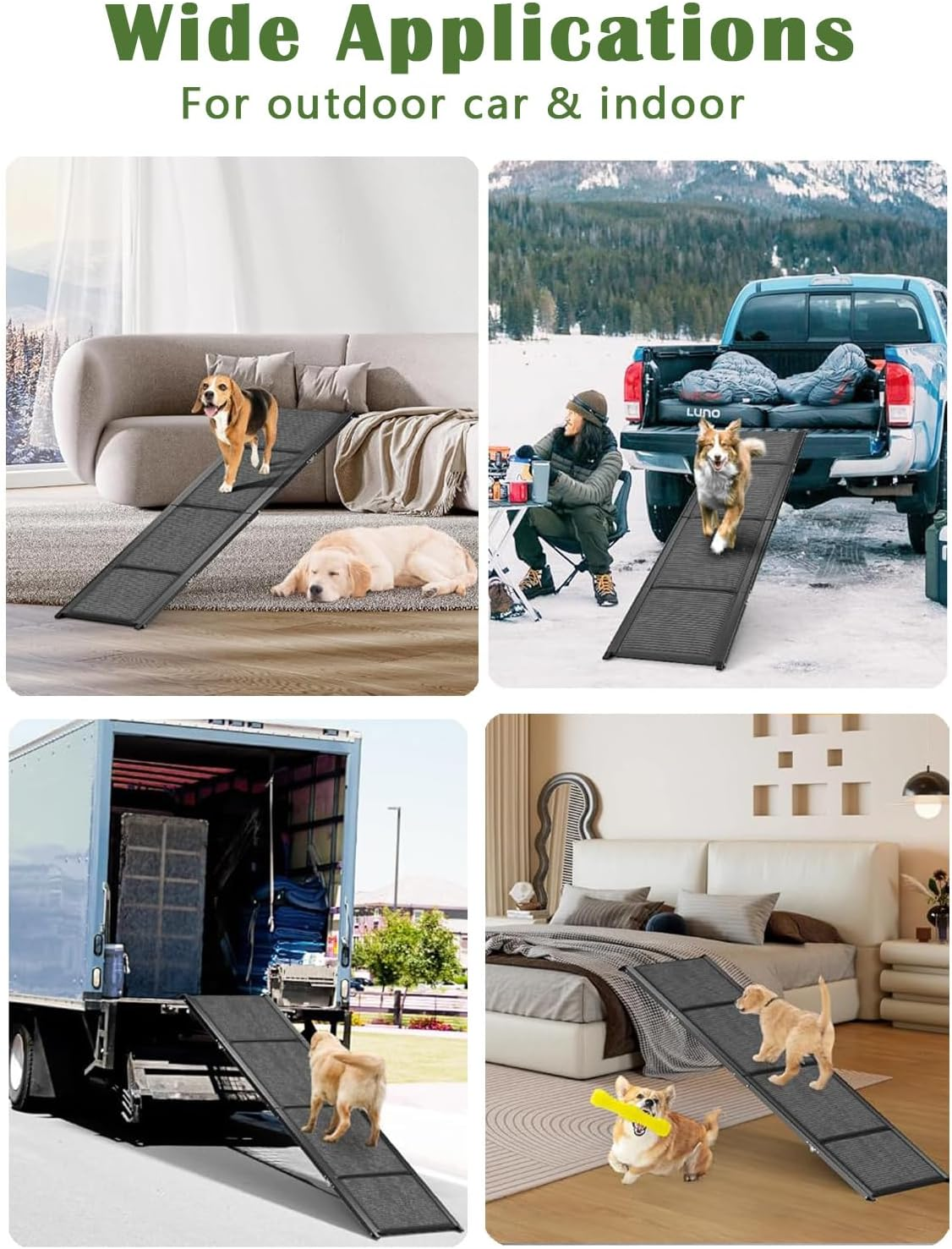 Dog Ramp for Car, 160Cm Folding Ramps for Large Dogs, Dog Stairs for Trucks, Cars and SUV, Supports up to 250 Lbs (63'' L X 17'' W) image number 3