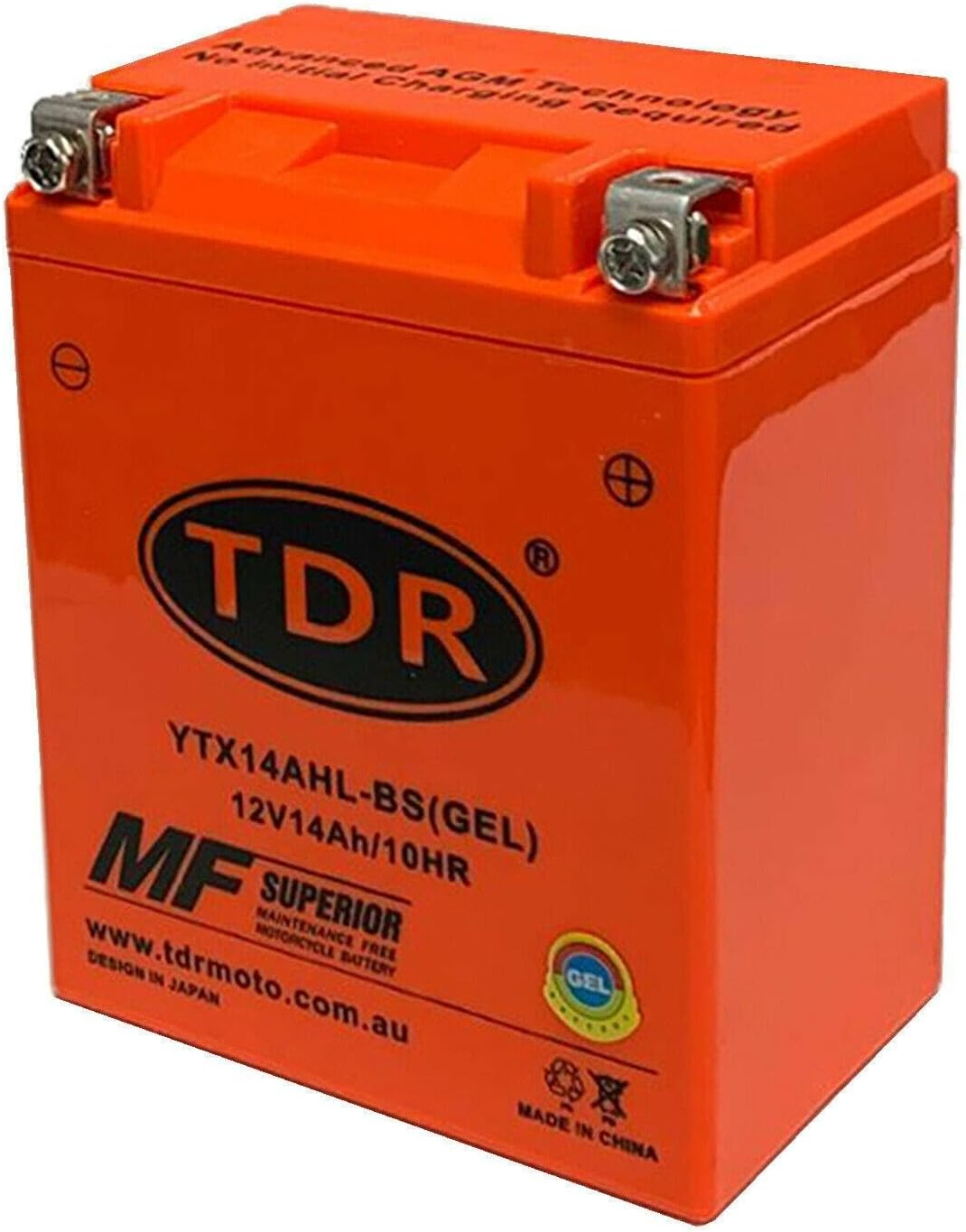 TDR YTX14AHL-BS 12V 14Ah GEL Motorbike Battery image number 1