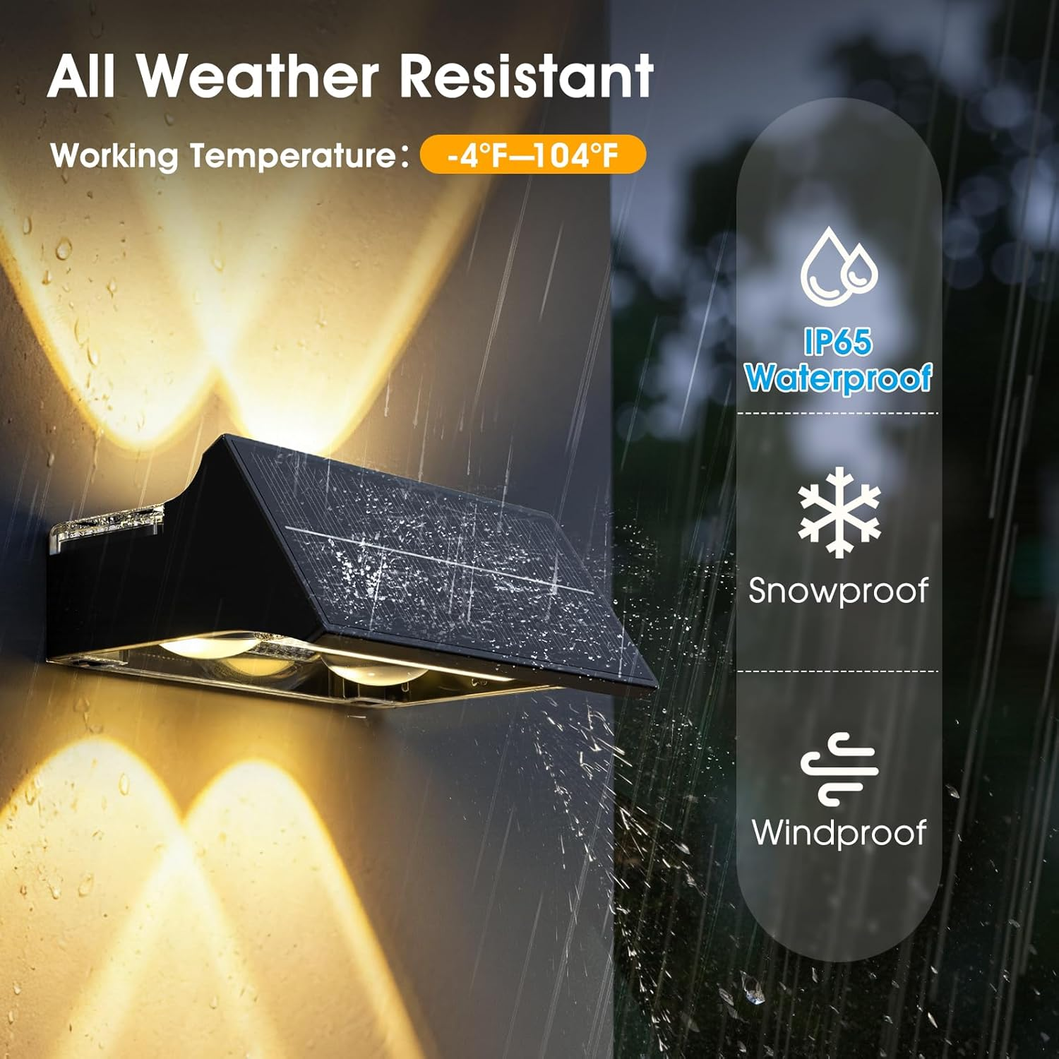 VOLISUN Solar Fence Lights Outdoor Garden 6 Pack, 9 Color Modes RGB Solar Garden Lights Waterproof IP65, Bright Fence Solar Lights for outside Deck Patio Gate Yard Pathway Decoration(Black) image number 1