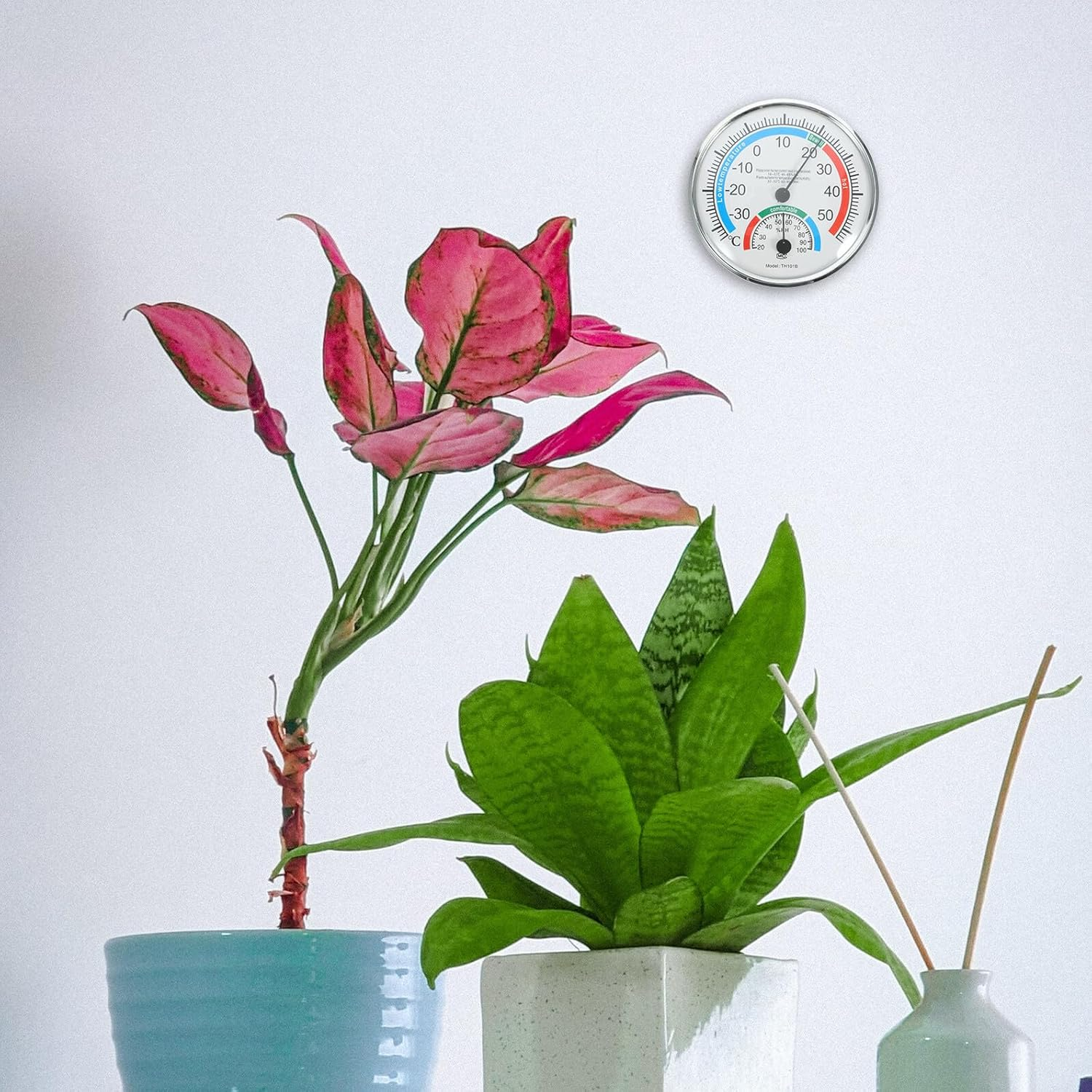 Luxshiny Indoor Outdoor Thermometer Hygrometer Abs Material Temperature Humidity Gauge for Home Patio Garden Moisture Monitoring image number 4