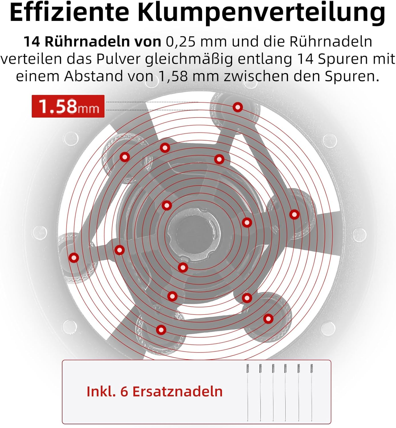 MHW-3BOMBER Yu Cyclone WDT Tools Espresso Stirrer, Distribution Tool for Barista, 0.25 Mm, 14 Needles, Espresso Coffee Stirrer, 58.35 Mm, Black, Model: T5849-OS image number 6