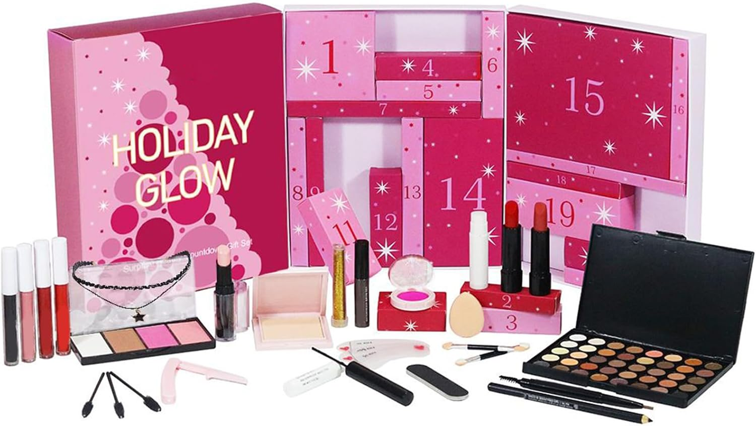 Beauty Advent Calendars 2025, Christmas Skincare Makeup Advent Calendars, Christmas Countdown Calendar, Lipstick Eye Shadow Cosmetics Set, Gift1 for Women Girls image number 6
