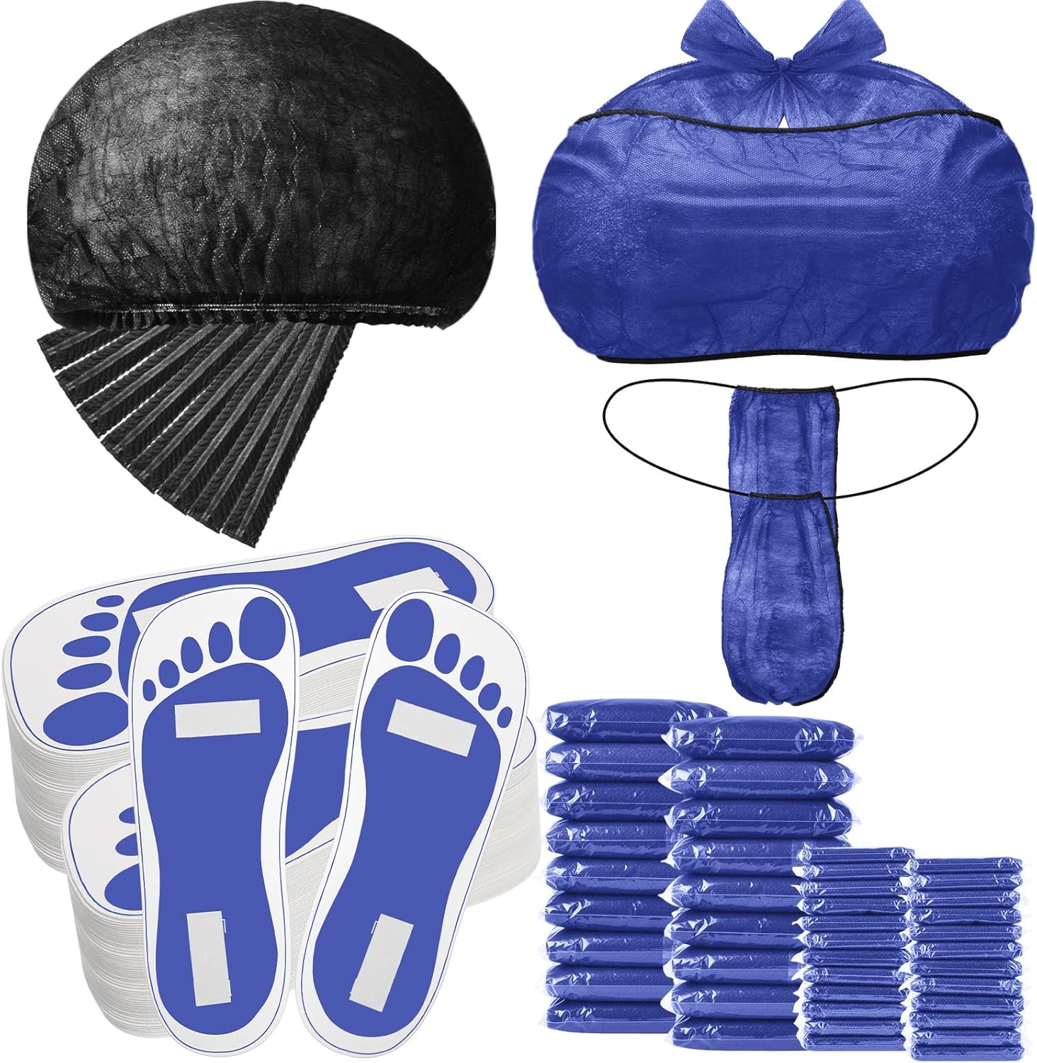 Chicingyou 36 Set Spray Tanning Supplies Included Spray Tan Feet Pads Hair Nets Disposable Bra Underwear Caps Kit for Sunless Tan Self Tanning at Home or Salon Accessories (Black)