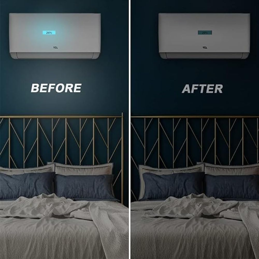 FUWIND 4 Sheets LED Light Blocking Stickers, TV LED Covers Blackout, 100% LED Light Blocking, Black and White image number 2