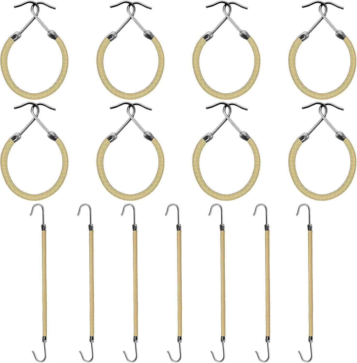 Hotop 15 Pieces Elastic Hook Hair Tie Styling Ponytail Holder Hooks Hair Cord for Curly Hair Long Hair (Blonde)