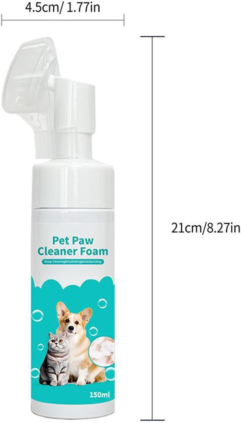 Pet Paw Cleaner Foam -No Rinse Unscented Foaming Shampoo,Gentle and Effective Pet Paw Cleaner for Cats and Dogs,Keep Your Pet'S Paws Clean and Moisturized. (150 Ml) image number 4
