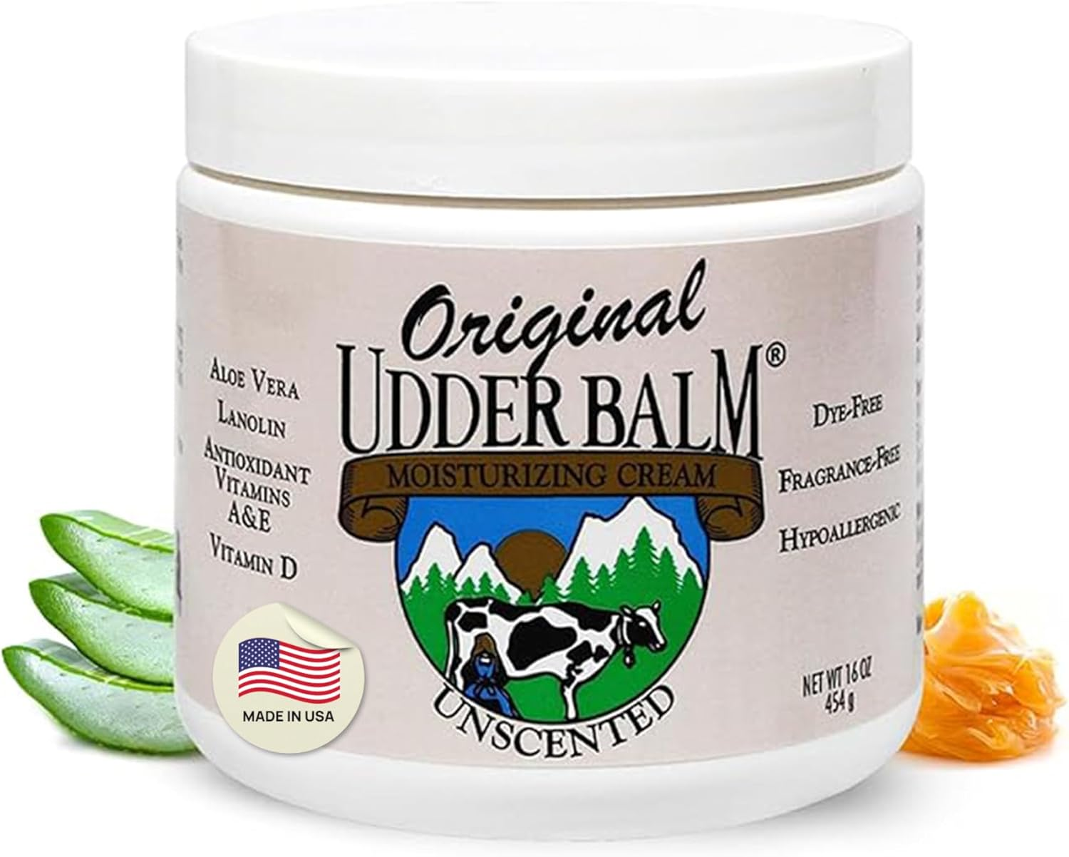 Unscented Original Udder Balm Moisturising Cream 470Ml Jar image number 1