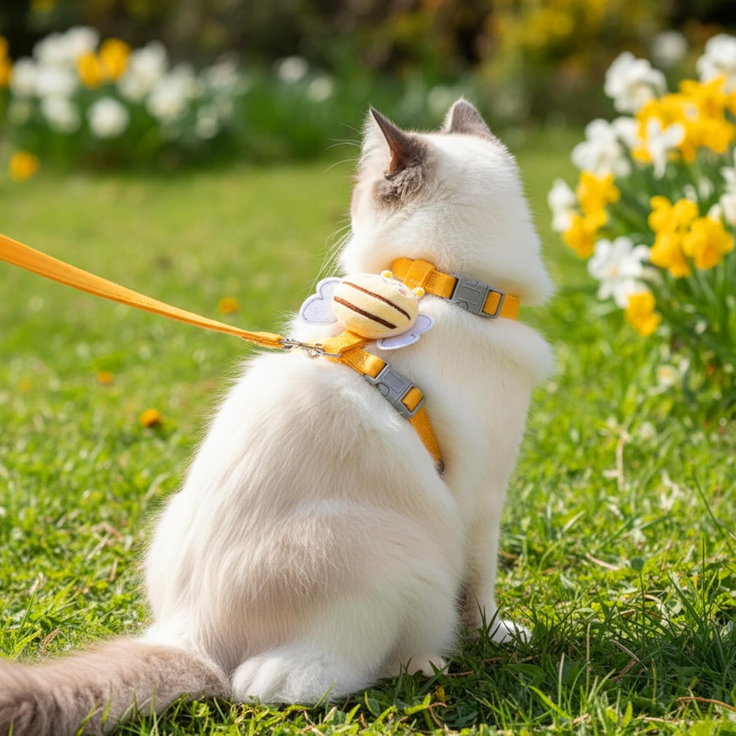 IKEEPVOX Cat Harness and Leash Set &ndash; Escape-Proof Adjustable Vest Harness with 1.8M Leash for Cats, Bunnies, Small Pets, Walking and Traveling (Yellow Bee, Medium)​ image number 6