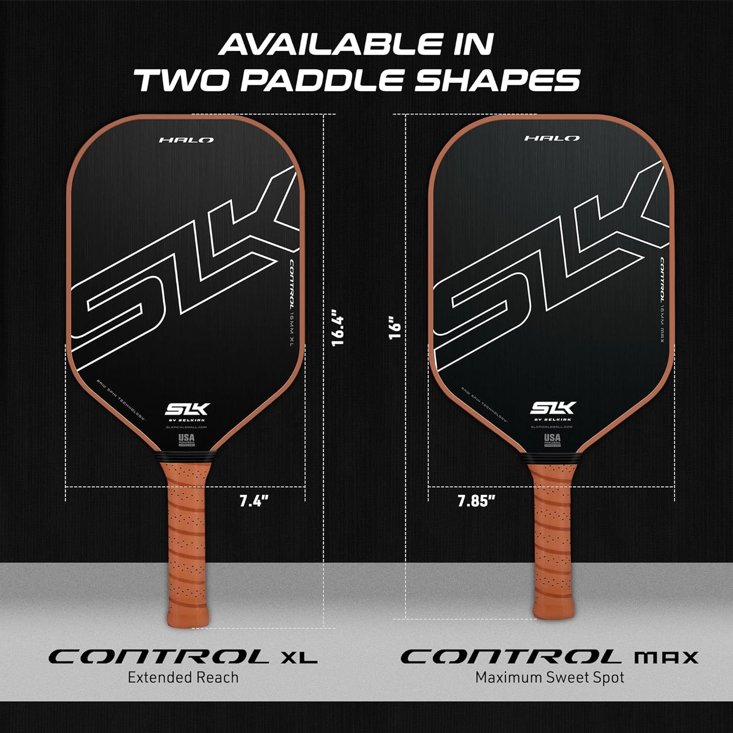 Selkirk SLK Halo Pickleball Paddle | Raw Carbon Fiber Pickleball Paddle with a Rev-Core Power Polymer Core | Pickleball Rackets Made in the USA | the Pickleball Paddle Designed for Ultimate Spin & Consistency image number 5