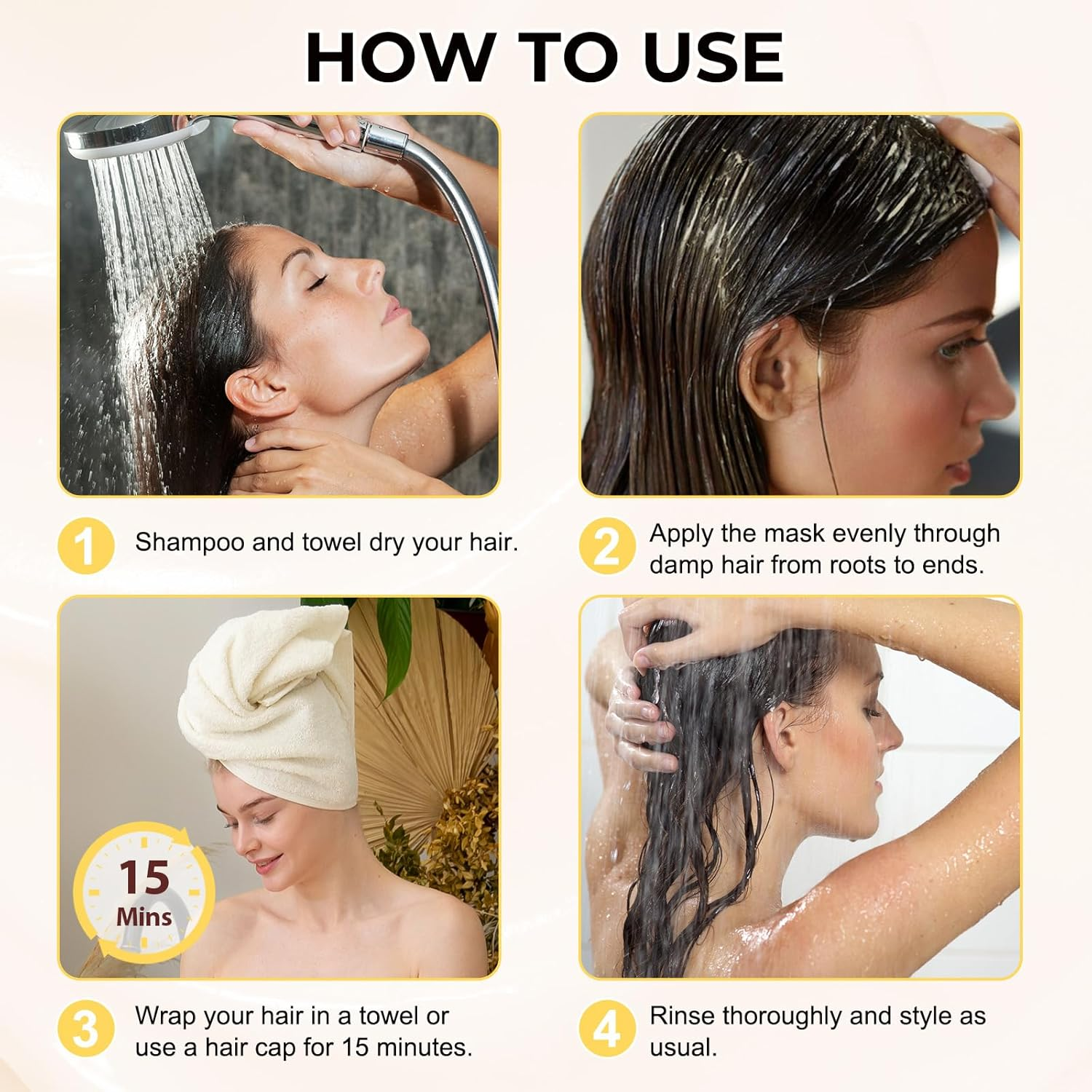 Collagen Hair Treatment Mask - 7.4 FL Oz,Deep Hydration & Repair for Dry, Damaged Hair, Natural Collagen Mask for Hair Treatment, Contain Maca, Avocado Oil for All Hair Types image number 5