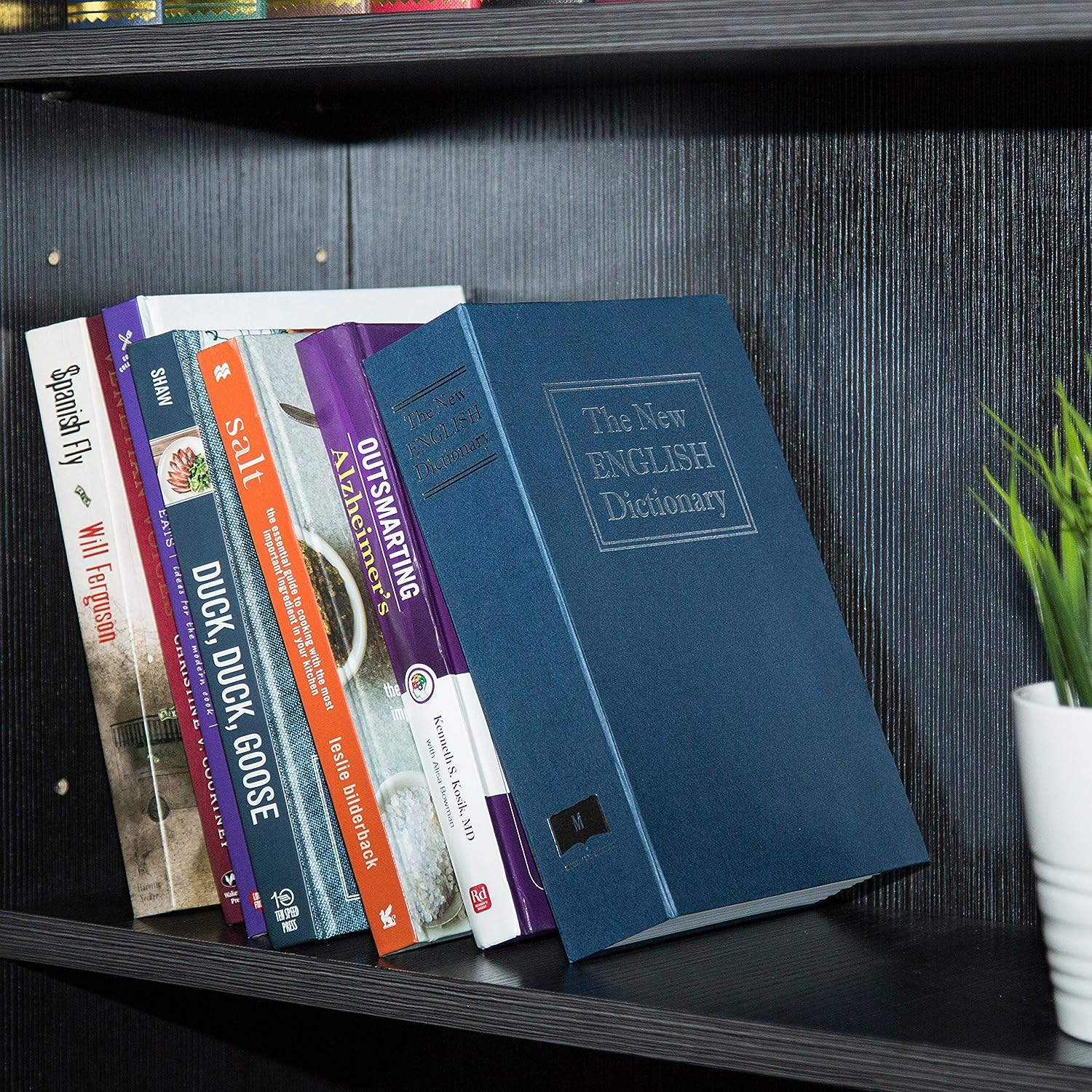 Amazon Basics Book Safe, Key Lock, Large, Blue image number 4