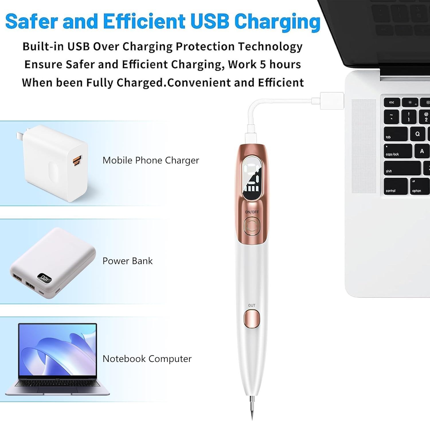 LARALA Skin Tag Remover Kit Plasma Pen for Face & Body, Fast and Easy Removal Pen for Warts, Nevus, Spot, Freckle, Tattoo image number 5