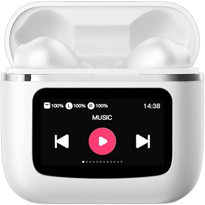 Cool White LCD Touch Stereo Bluetooth Headphones image number 1