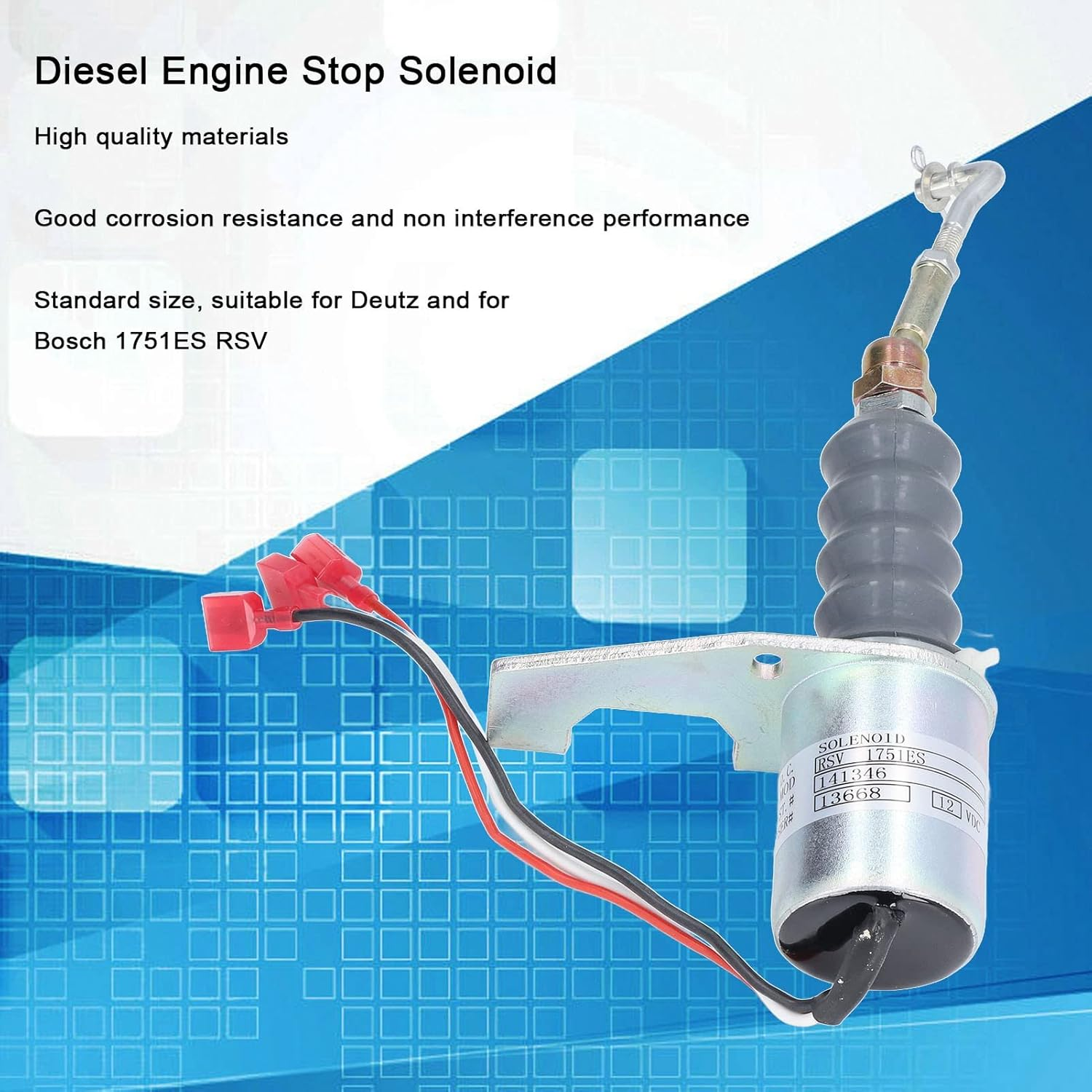 12V Engine Stop Solenoid Shut off Solenoid Fuel Pump Shut off Valve Flameout Tool image number 4