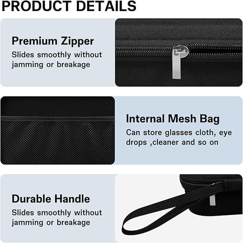 Hard Shell Travel Sunglasses Organizer Case, Portable Eyeglasses Storage Box with Adjustable Dividers & Slots for Multiple Glasses, Sunglass Case for Trip Men and Women image number 3