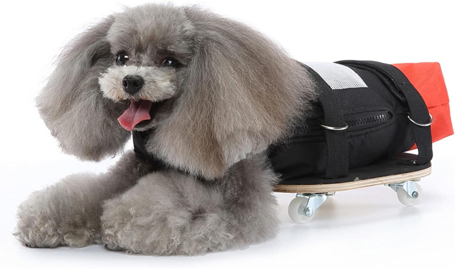 Dog Walking Scooter, Elastic Band Silent Wheels Pet Wheelchair, Breathable Oxford Fabric Pet Drag Bag Scooter, Outdoor Traction Bag Dog Cat Wheelchair for Back (M(Suitable For image number 2