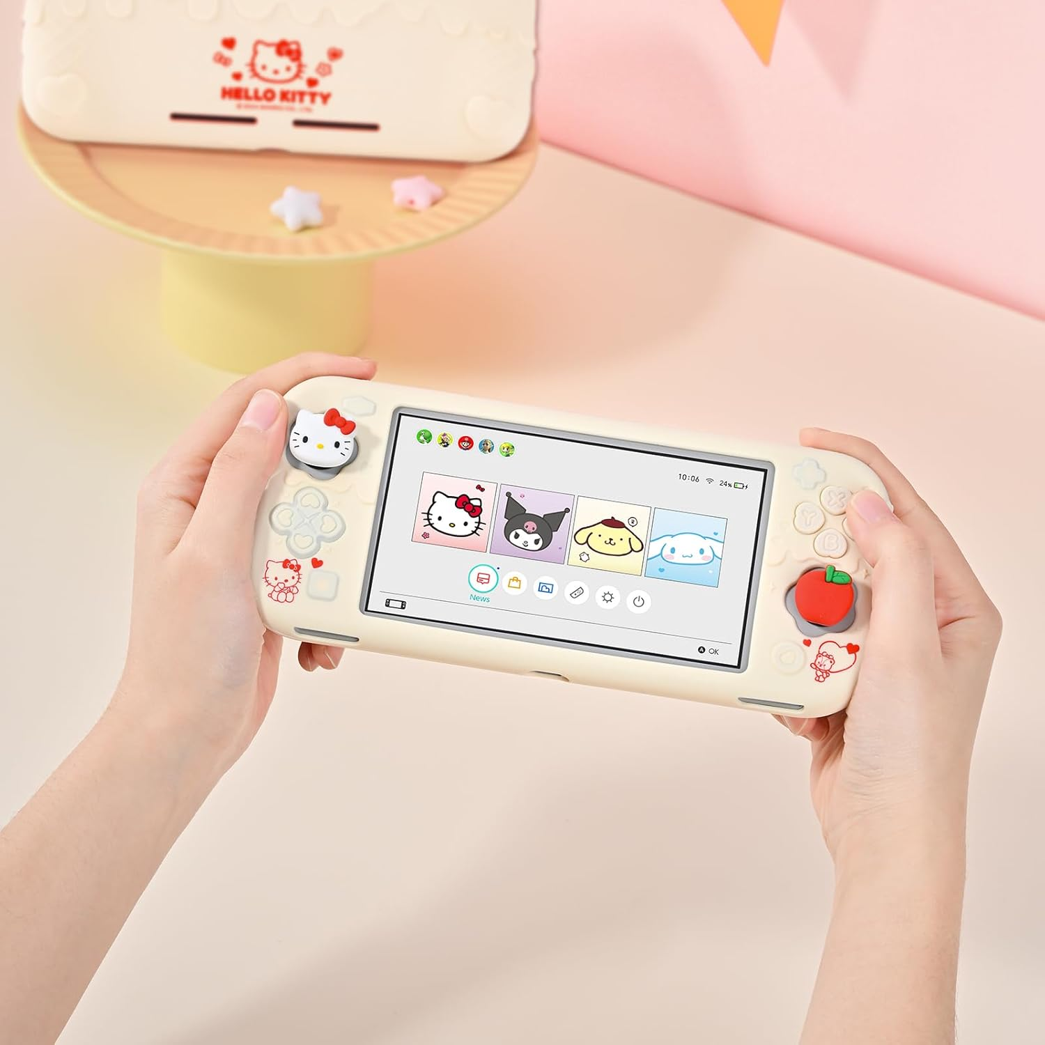 Kuitmor Protective Case for Switch Lite,Anti-Scratch Protective Shell,Soft Silicone Cover Case for Switch Lite 2019 with 2 Thumb Grip Caps image number 5