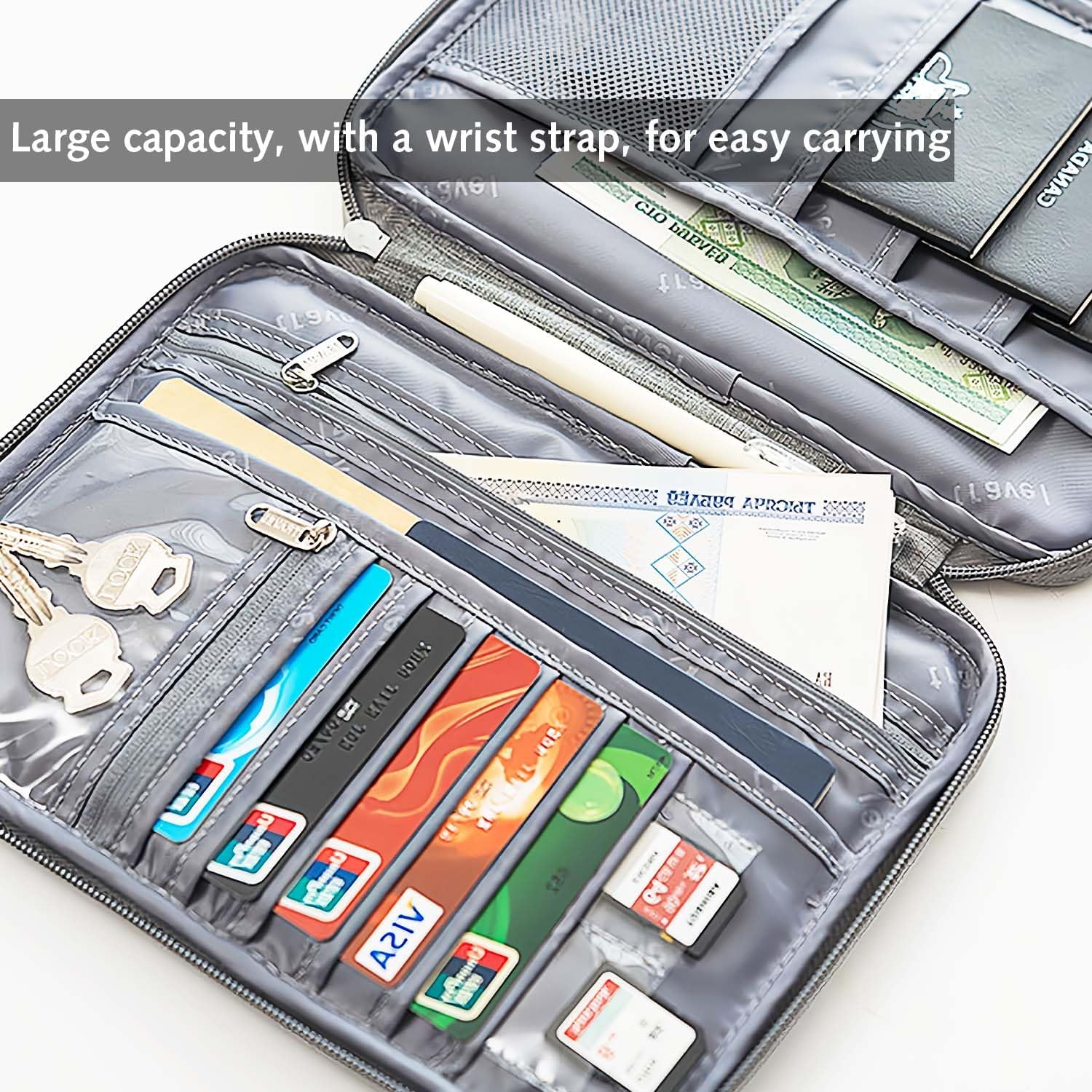 Luxiremi Passport Protective Case for Men and Women Travel Organiser Waterproof with RFID Blocker for Credit Cards, Tickets, ID and Travel Documents image number 6