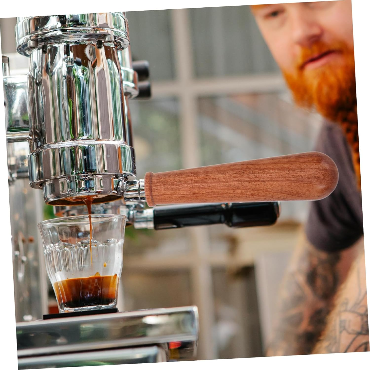 HOLIDYOYO Bottomless Portafilter Replacement Handle M10 Wooden Handle for Espresso Coffee Machine Accessories Sturdy Tea Portafilter Holder Suitable for Manual Coffee Makers image number 3