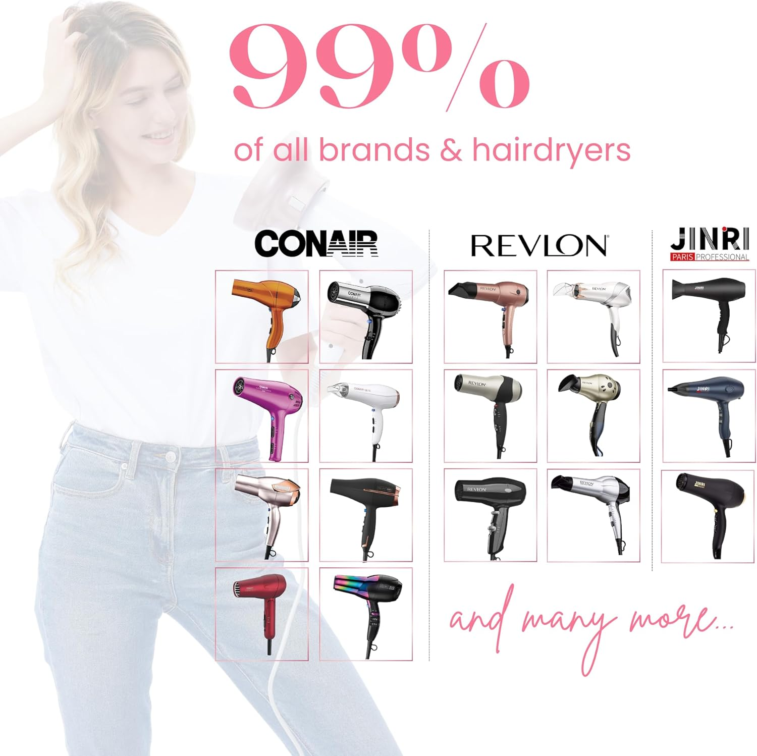 GIHALI Universal Hair Diffuser &ldquo;Super Sturdy&rdquo; 4.4-6.6Cm for Natural Curly and Wavy Hair, Easy Install, Hair Dryer Attachment Fit for Travel (Rose Gold) image number 5