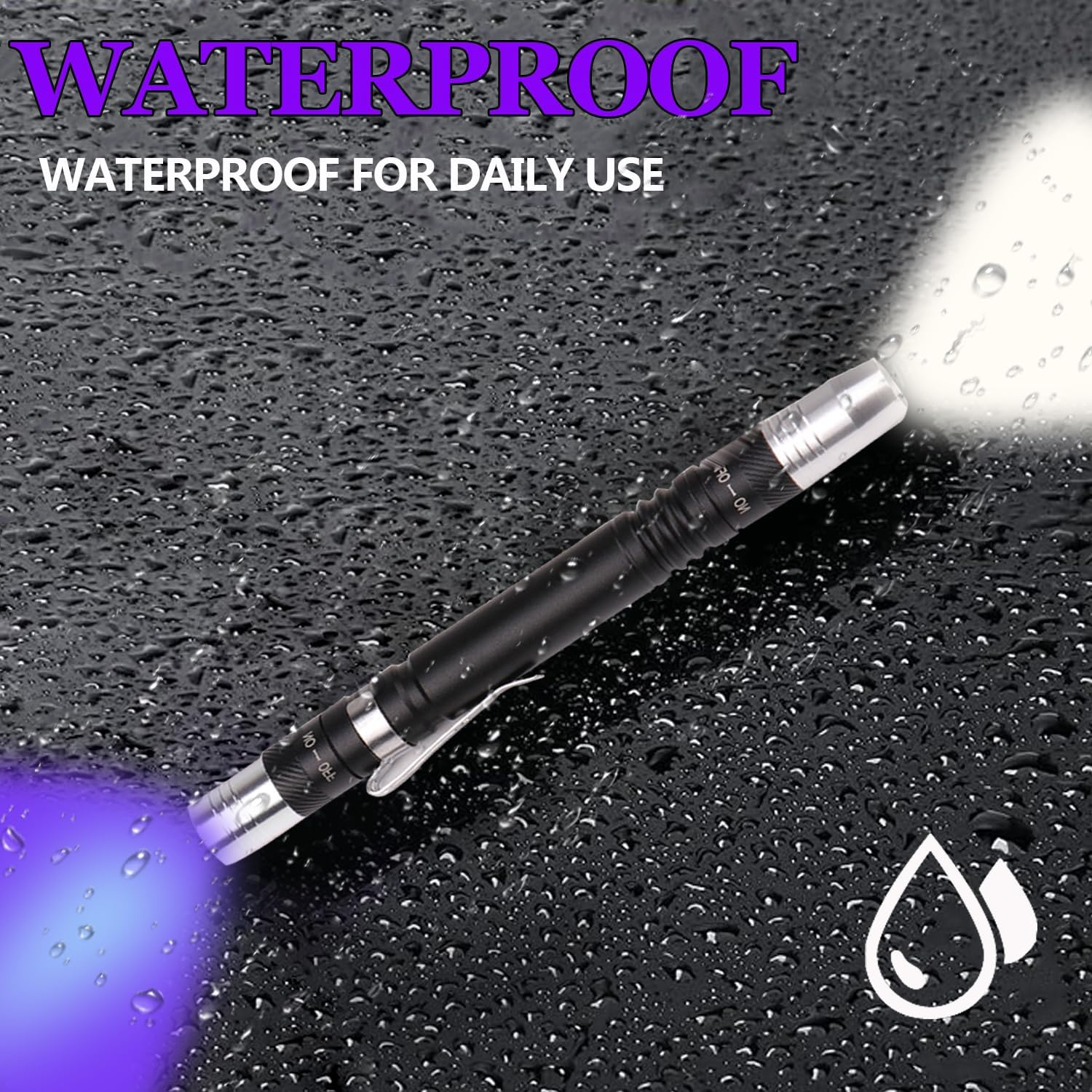 2 Pack UV Flashlight, Portable Blacklight Flashlight, LED Torch with White Light and UV Light Combo, Black Light Pet Urine Detector for Dog Cat, Bed Bugs, Scorpions, Outdoor, Home, Camping image number 1