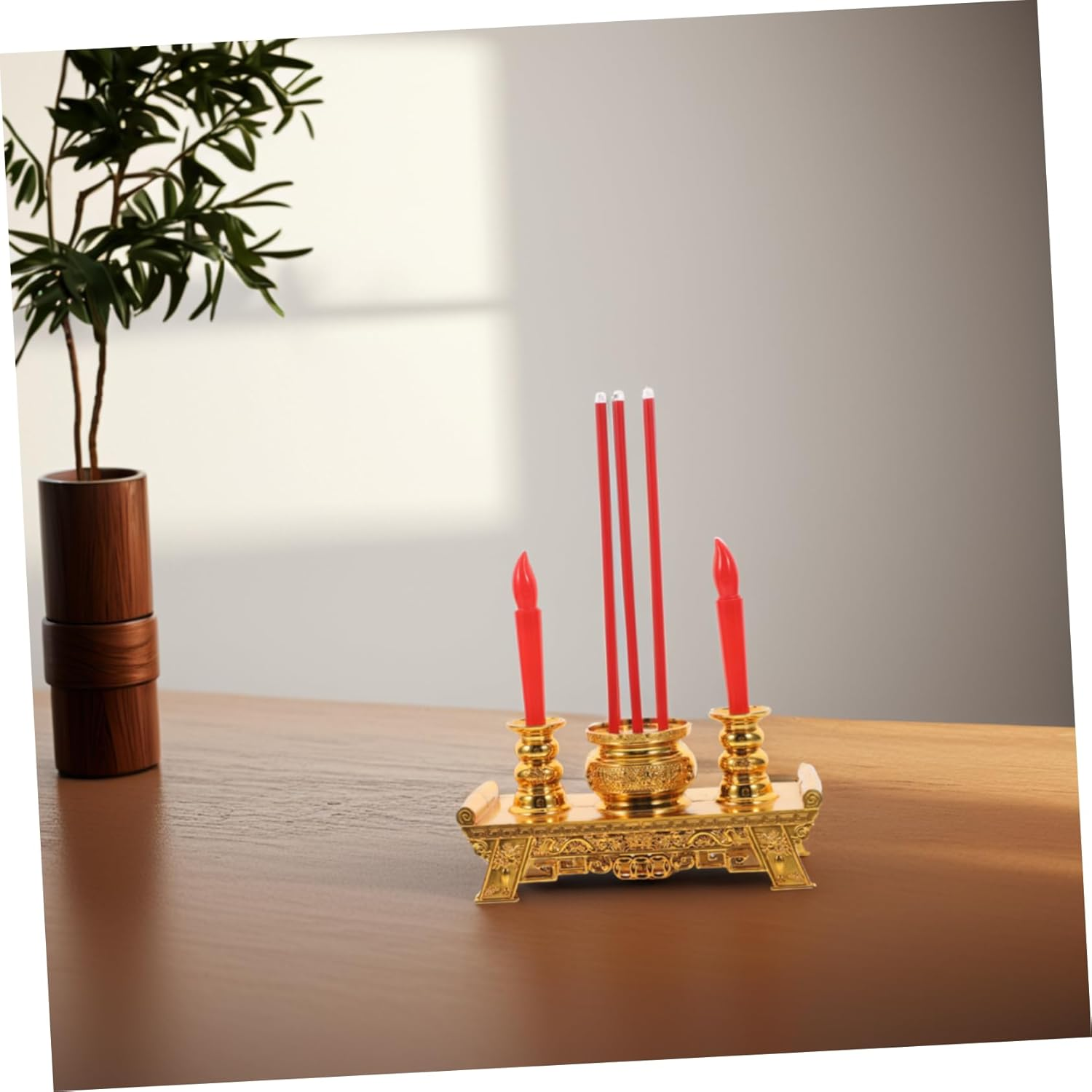 Gatuida Buddhist Led Candle Lamp Spiritual Decor Illusory Flame, Electric Chinese Candle Light for Worship and Home Altar, Battery Not Included, Suitable for Buddhist Rituals and Memorials