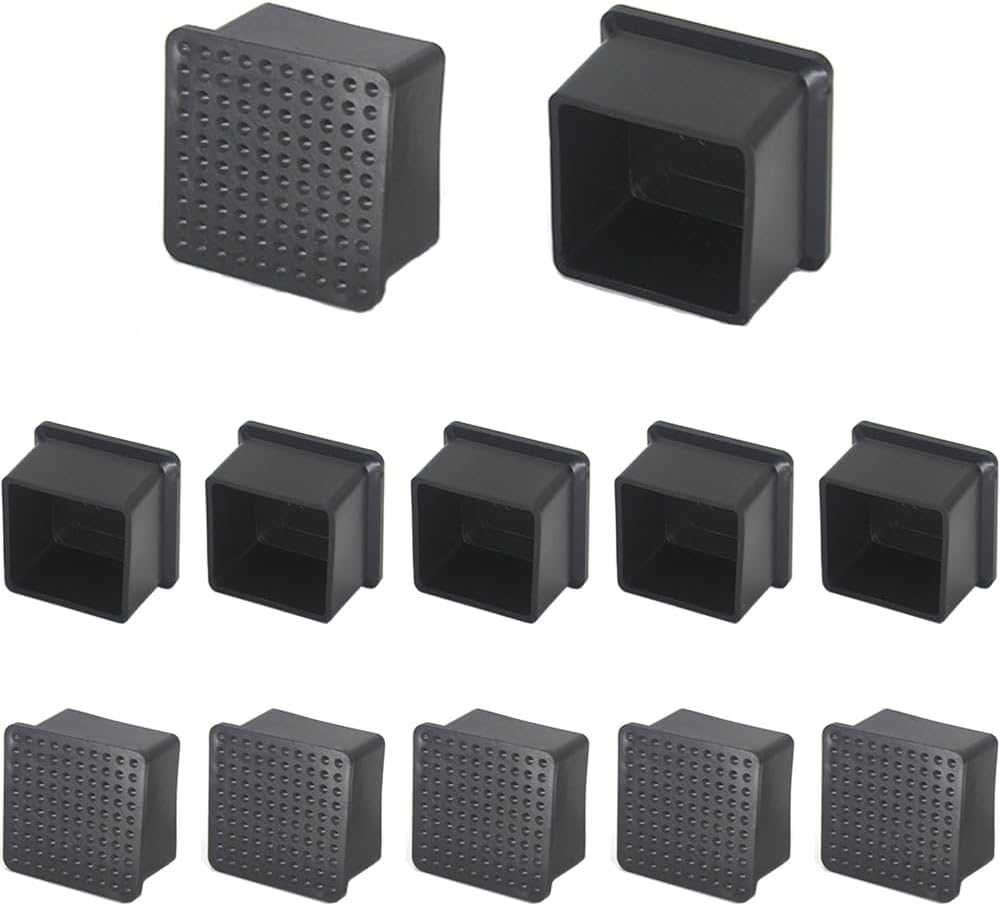 20Pcs 3/4 Inch (19Mm) Square Rubber Chair Leg Tips Caps, Chair Table Leg Covers Floor Protectors, Chair Leg End Caps for Furniture, Chair, Table image number 4