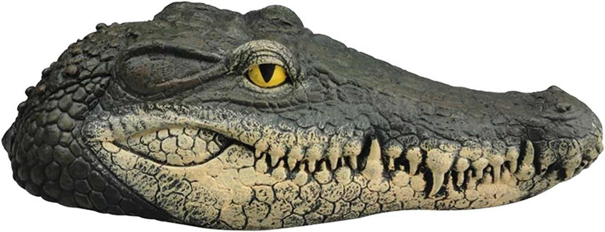 Perfk Alligator Head Decoy Pond Float Giant Look Decoy Water Floating Decoration for Head Drives Ducks, Style 2