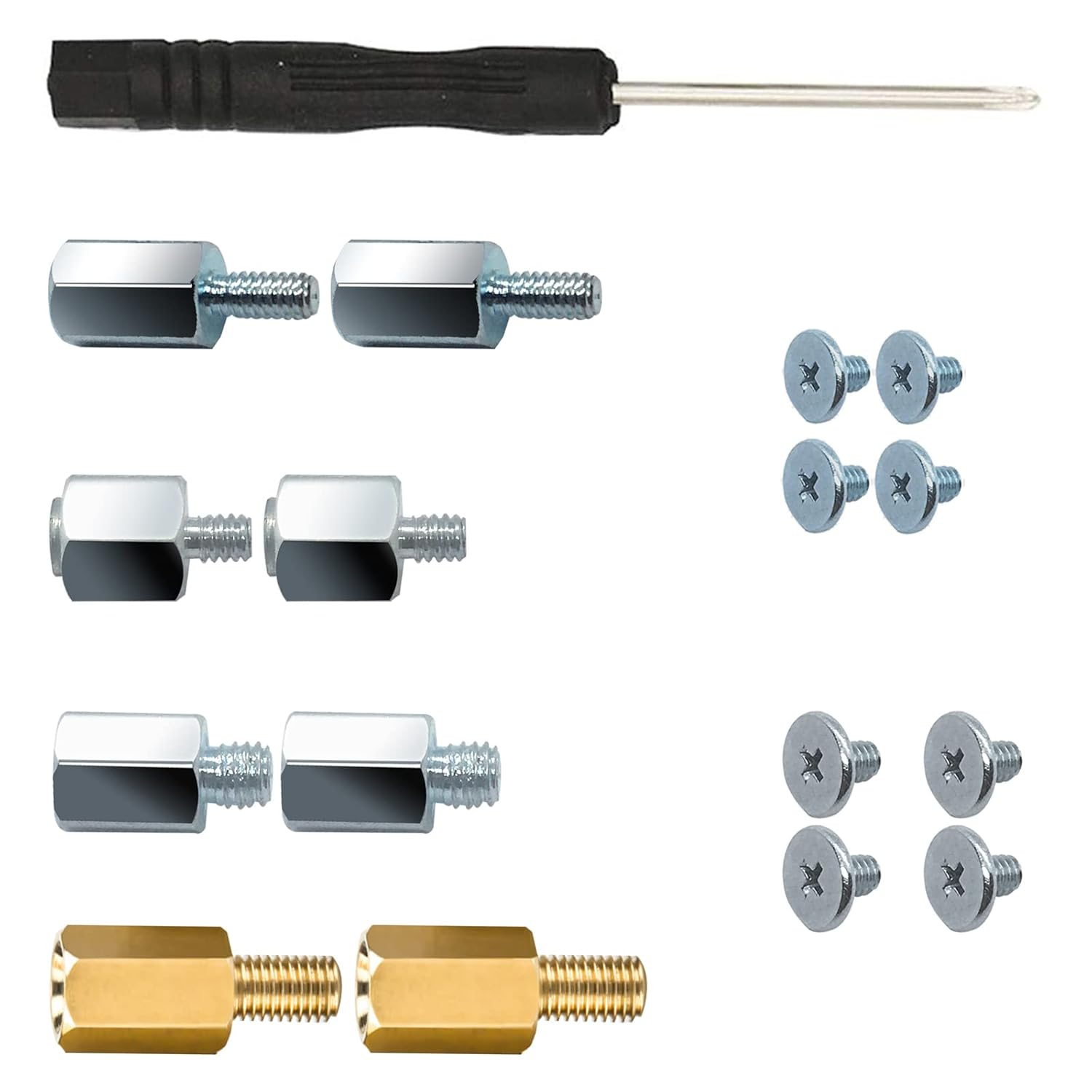 SGTKJSJS M.2 NVME Pcie SSD PS5 Mounting Screws for ASUS, MSI, Gigabyte Motherboards - 17 Pieces image number 1