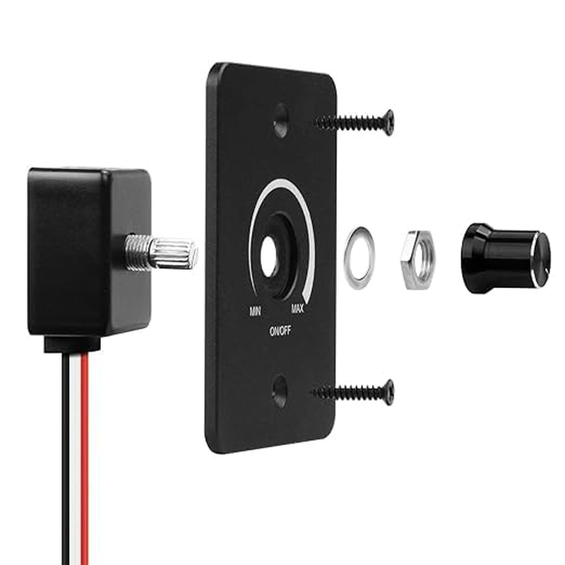 Clearhill DC 12V 5A High Side PWM LED Dimmer Switch, 70Mm X 50Mm,3 Wire Stepless Dimmer for RV, Boat, Truck, Trailer Lights (Black) - Black image number 5