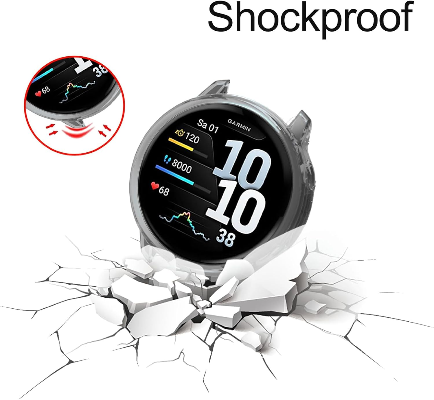 GIOPUEY Case Compatible with Garmin Venu 4 41 Mm, Pack of 2, Soft TPU, Shock Resistant Cover - Transparent + Transparent image number 1