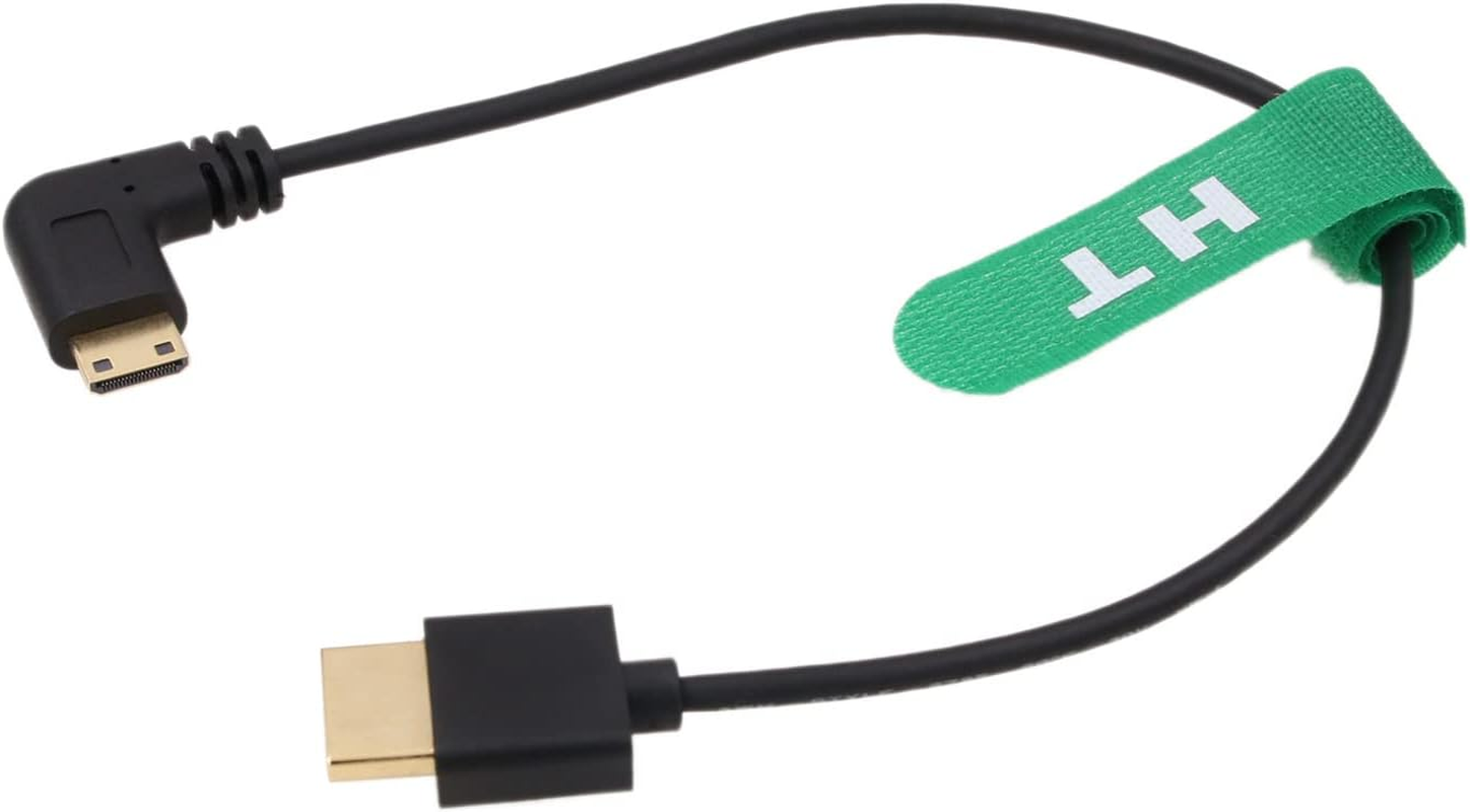 Hangton 4K 120Hz 8K 30P Mini HDMI Cable for Canon EOS R RP 5DIV ATOMOS Ninja V Shinobi Nikon Z6 D750 Sony XR50 NEX Portkeys BM5 Monitor Type a C HDMI 2.1 Left Angle 30Cm image number 4