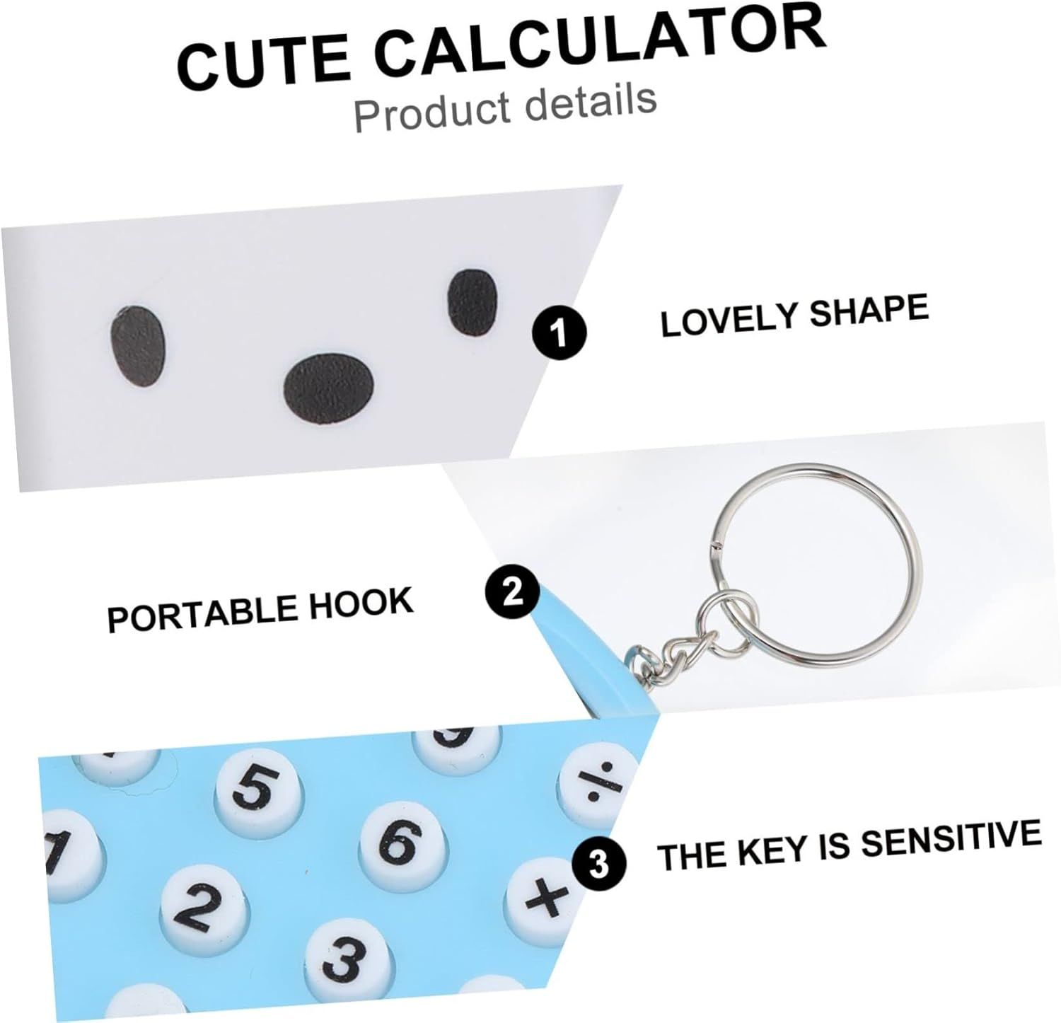 KALLORY 2Pcs Portable Mini Calculator Cartoon Electronic Calculator for Students Office School Lightweight Compact for Addition Subtraction Multiplication Division with Colorfast Design image number 1