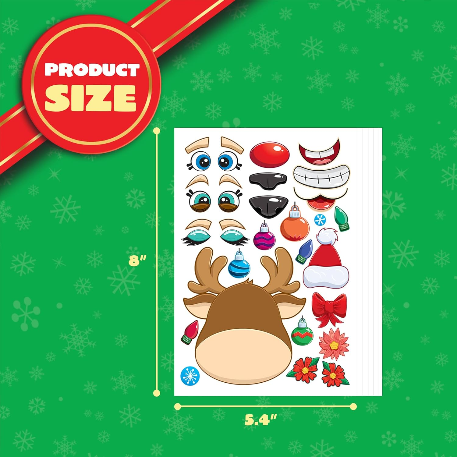 JOYIN 24 PCS Make-A-Face Sticker Sheets Make Your Own Characters Mix and Match Sticker Sheets with Christmas Elf, Santa Claus, Snowman, Penguin and Polar Bear Kids Party Favor Supplies Craft image number 4