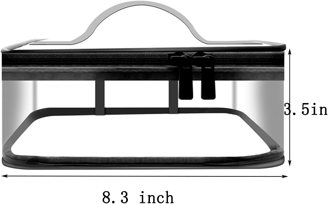 MYYZMY Clear Makeup Bags, 2 Pcs Transparent Cosmetic Bags, Black image number 1