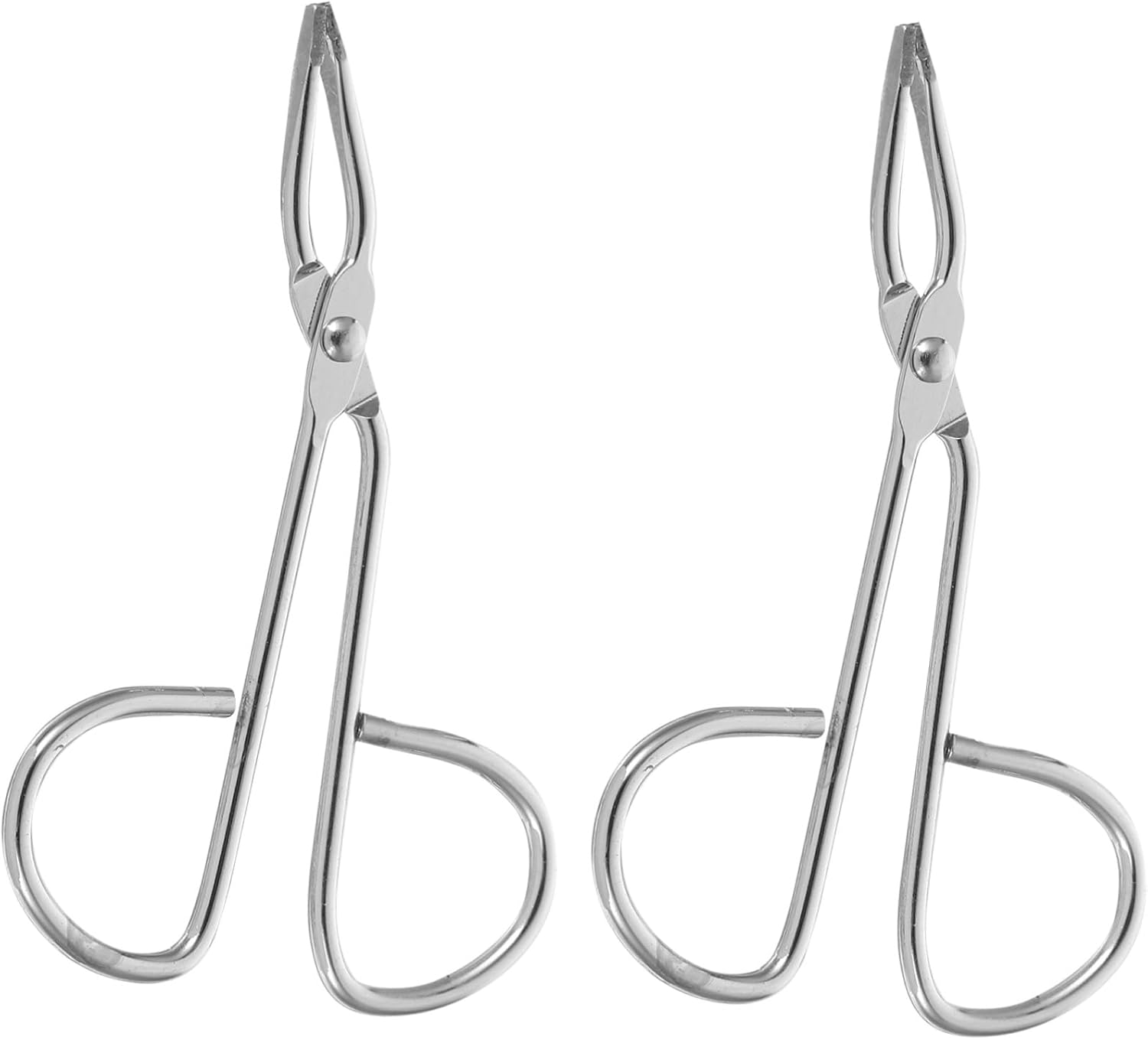 HOLIDYOYO 2Pcs Stainless Steel Slant Tip Tweezers and Scissor Tweezers Set for Facial Hair Grooming and Eyebrow Shaping, Portable Precision Beauty Tools for Men and Women