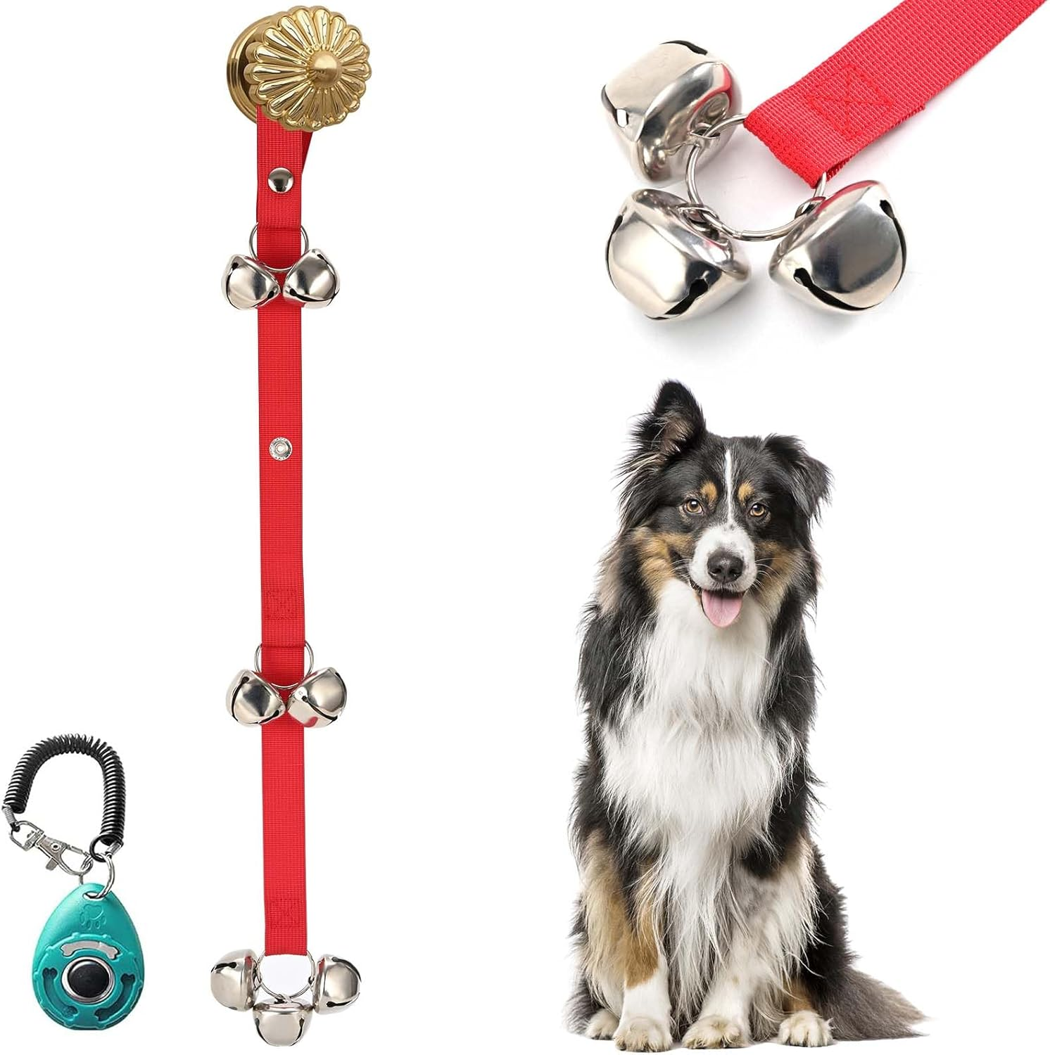Dog Bells Doorbells for Door Knob/Potty Training/Going Outside-Lounder Jingle, Bigger Bells for Puppy Dogs Doggy Doggie Canine Poochie Pooch Pet Hound Mutt-Cool for Dog Lovers