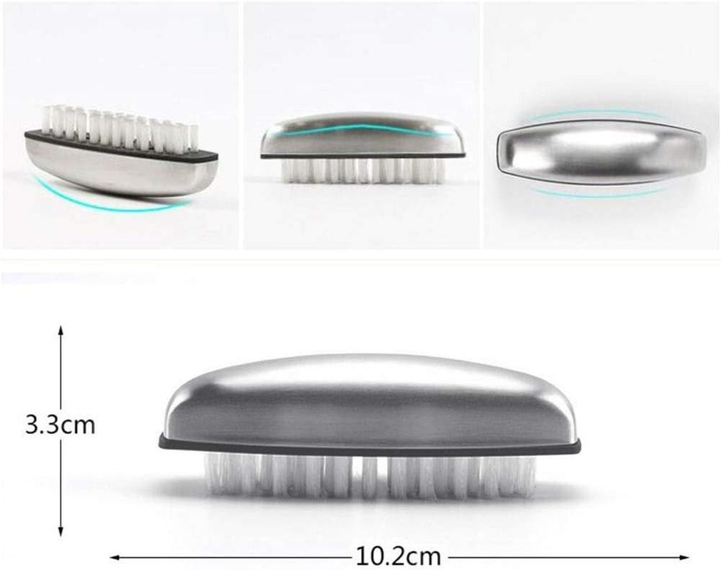 Hand Wash Brush Stainless Steel Hand Cleaning Brush Small Nail Brush Fingernail Brush Hand Wash Brush Massage Brush Cleaning Brush Two in One image number 4