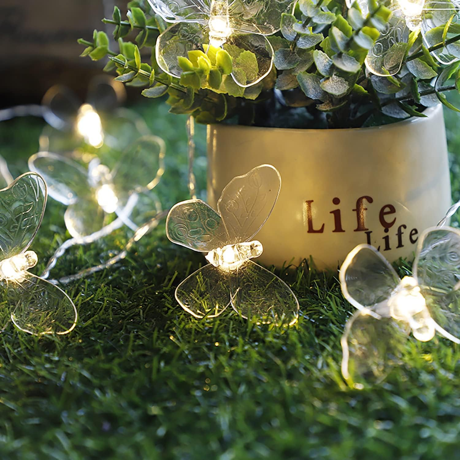 KINGCOO Butterfly String Lights, 3M 20LED Butterfly Battery Operated Indoor Outdoor Fairy Decorative Lights for Home Bedroom Party Birthday Summer Garden Wedding Christmas Lighting Decoration image number 6