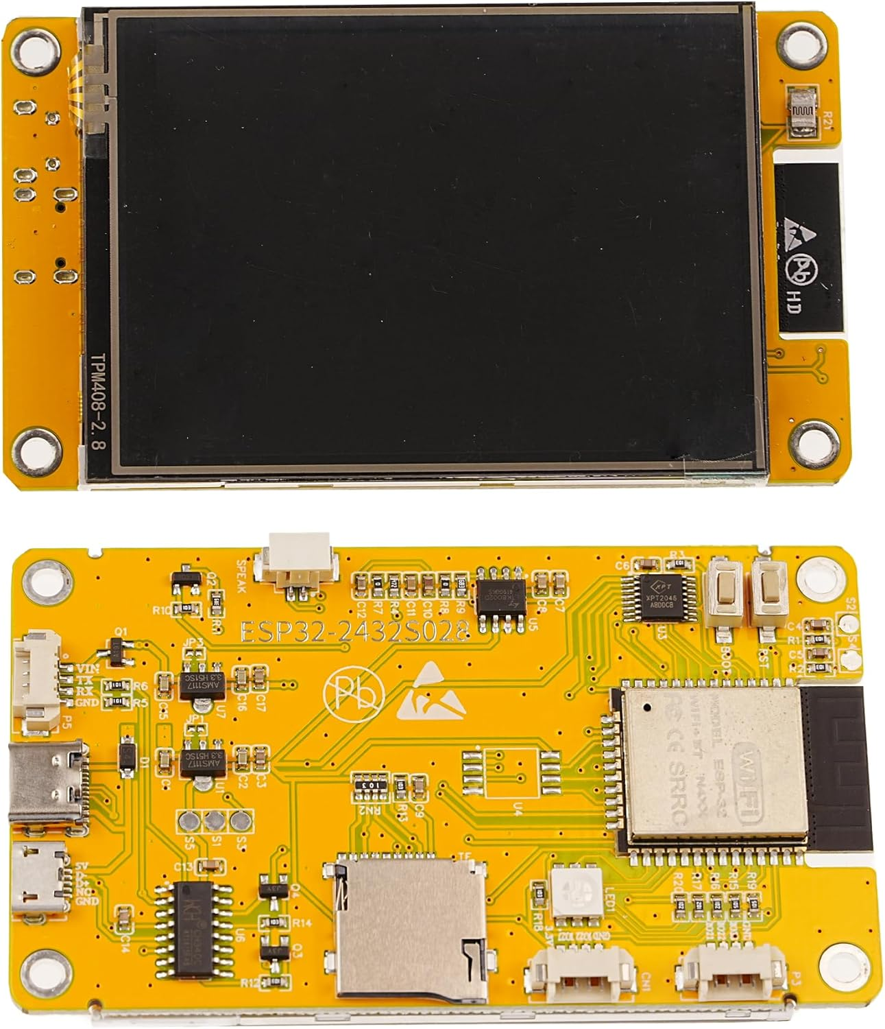 A-DIGISHUO 1Pcs 2.8-Inch ESP32-2432S028R with Wifi+Bt Display Resistive Touch Screen | ILI9341 Driver 240X320 TFT LCD Screen Module with Transparent Acrylic Case image number 3