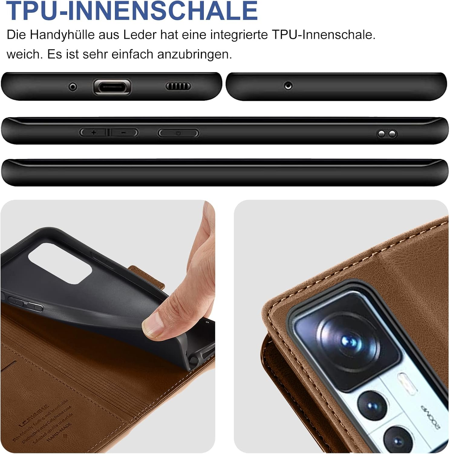 Giyer Mobile Phone Case for Xiaomi 12T/12T Pro 5G Case with Screen Protector, Stand Function, Card Slot, Wallet Premium Leather Protective Case, 12T Pro Flip Case Cover, Shockproof Flip Case 12T 5G, - Green image number 3