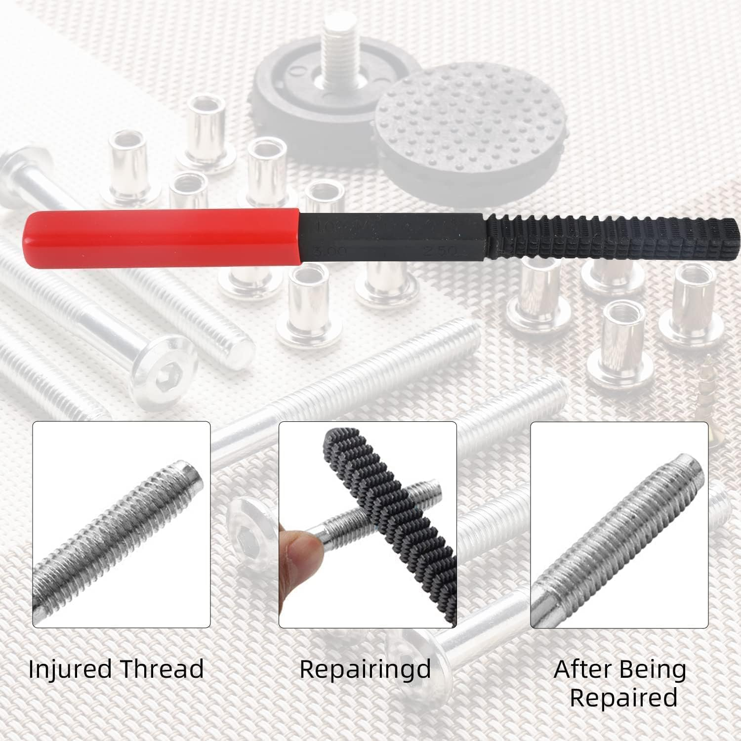 15PCS Metric Thread Chaser Set, Universal Metric Thread Restorer Kit with 7 Taps Thread Chaser Set, 7 Dies and 1 Thread File Rethreading Kit Thread Repair Kit