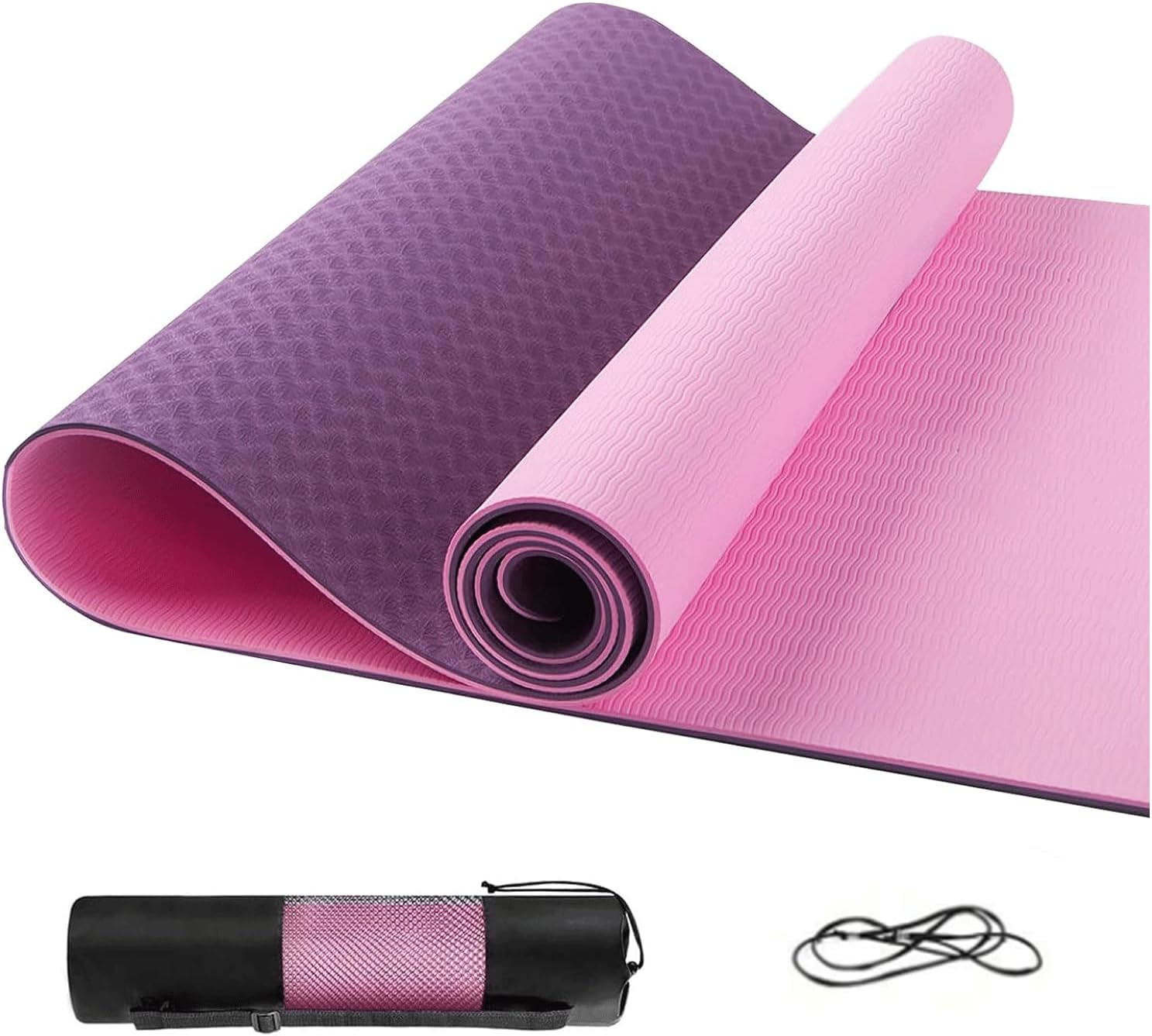 Foldable Yoga Mat, 6Mm TPE Exercise Mat, Thick Exercise & Workout Mat for Yoga, Pilates and Fitness with Anti-Slip Function &A Storage Bag for Yoga (183Cm*61Cm* 6Mm) image number 3