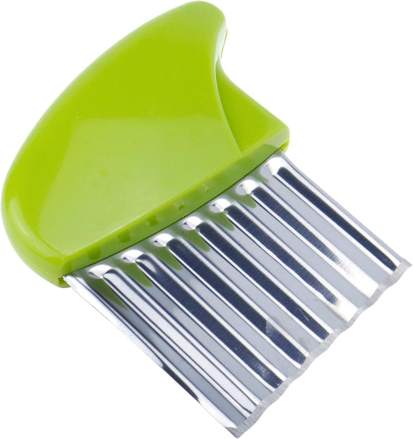 Sunblue Crinkle Cutter Cutting Tool French Fry Slicer Potato Cutter Fruit Vegetable Wavy Chopper Knife Stainless Steel, Green image number 3