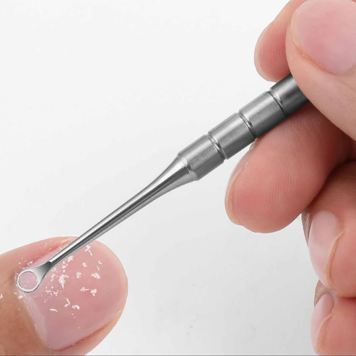 2 in 1 Manicure Cuticle Pusher Tool, Ring Design, Suitable for Nail Care, Ideal Replacement for Staleks Pro Expert, Features Horseshoe End and Ring End for Effective Cuticle Removal. image number 4