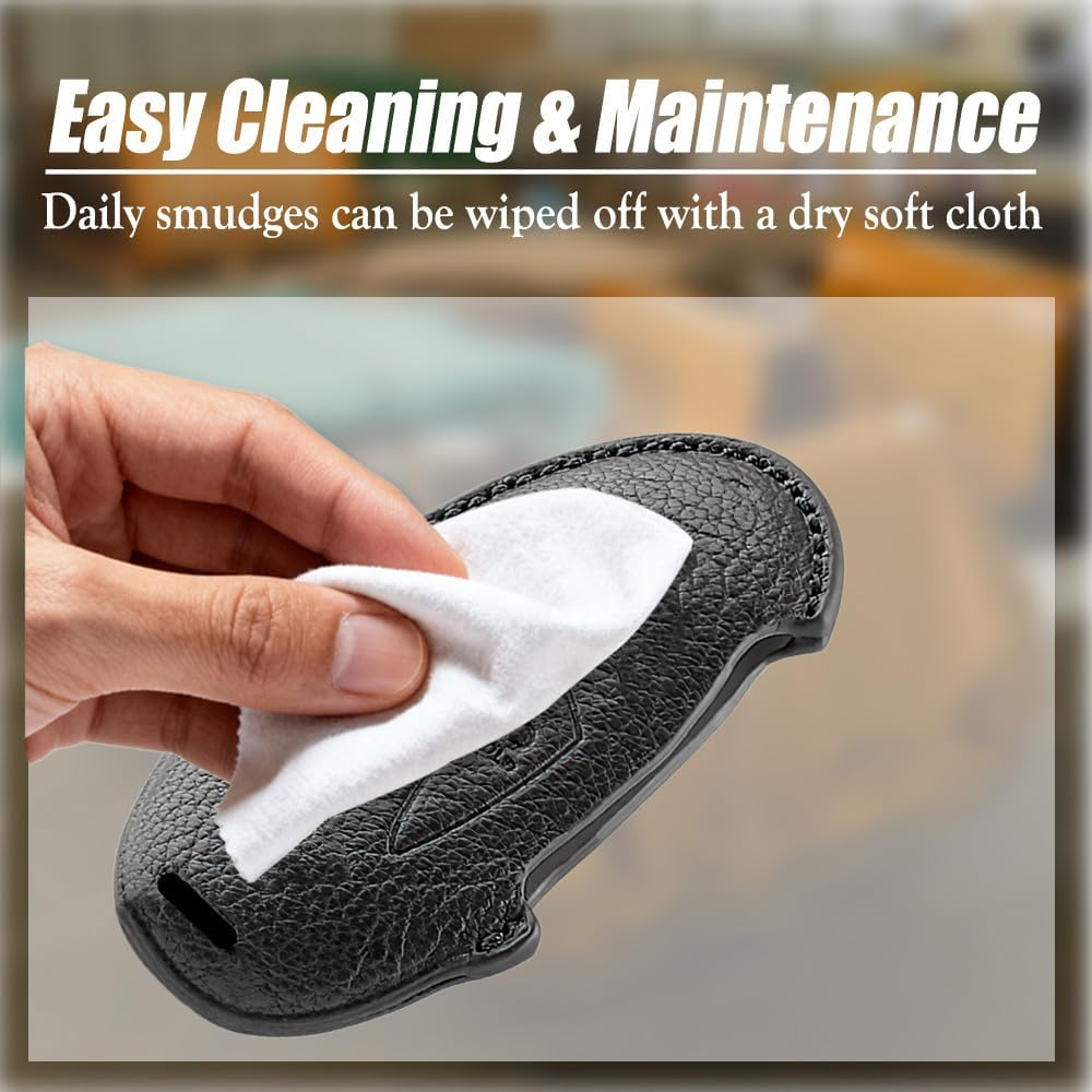 Ontto Goat Leather Car Key Fob Cover Fit for Hyundai Ioniq 5 Ioniq 6 Tucson NX4 Sante Fe Kona SX2 EV 2023 2024 2025 Smart Key Case Keyring Shell Key Holder Keychain Accessories 7 Buttons Orange image number 6