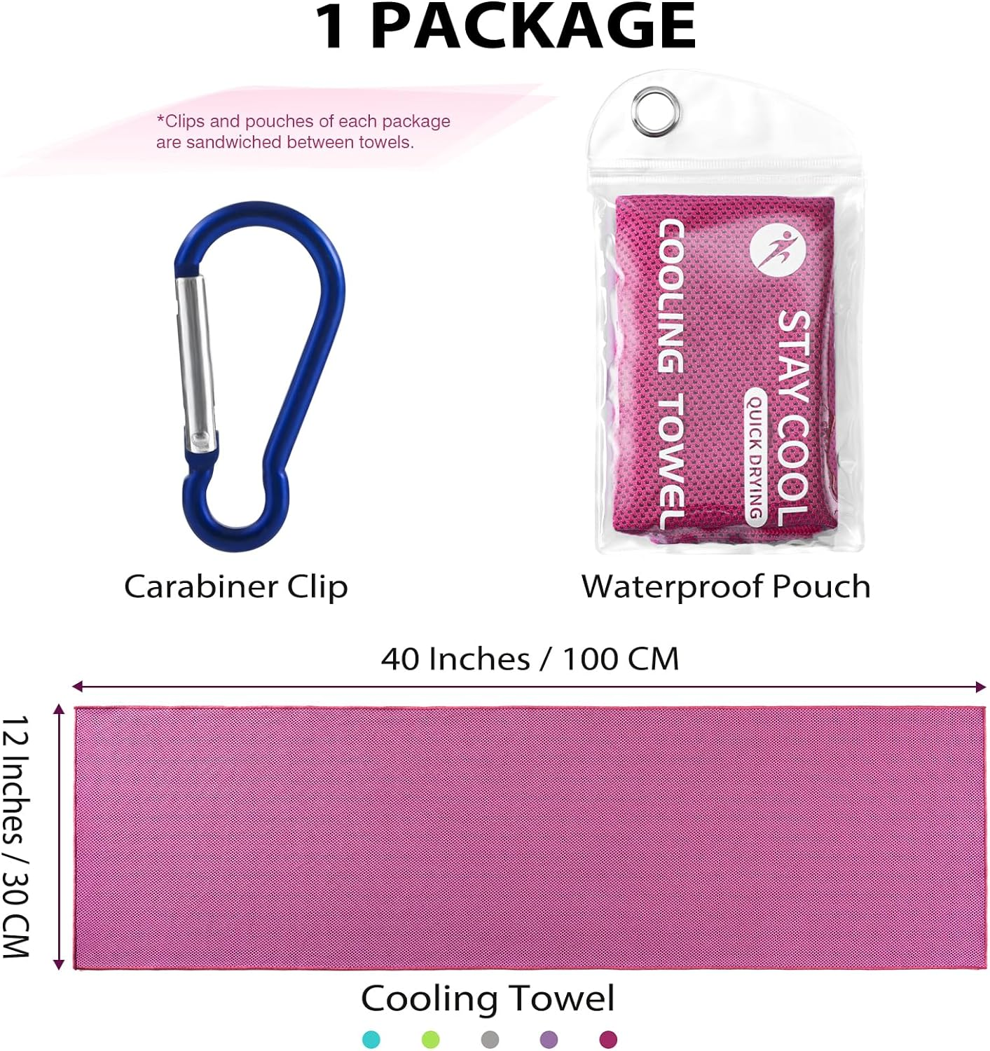 Ymomode Cooling Towels - 5 Pack Gym Towels, Gym Towel for Working Out, Yoga Towel, Quick Dry Towel for Running, Camping, Fitness & More Activities - Black/Black/Grey/Grey/Grey image number 6