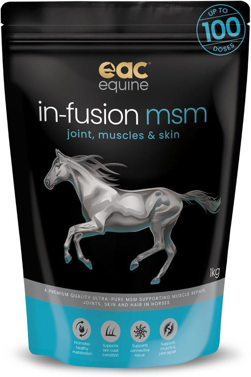 EAC Animal Care In-Fusion Msm Ultra Pure Methylsulfonylmethane Joint Supplement for Horses, Dogs and Cats 1 Kg